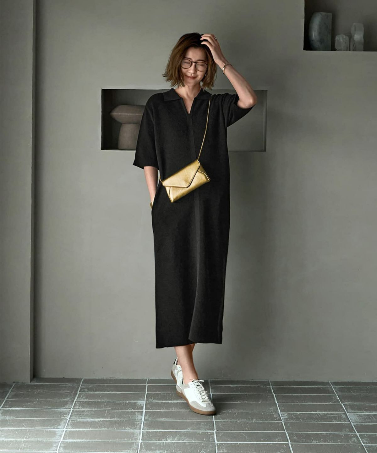 着用イメージ 166cm ゴールド