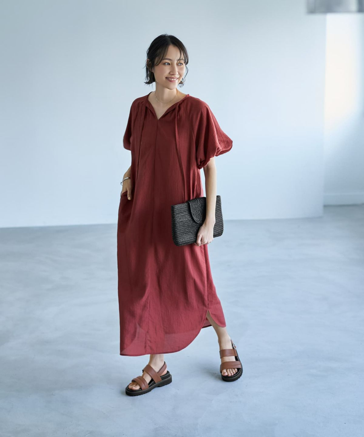 着用イメージ 168cm　02サイズ　スモーキーレッド