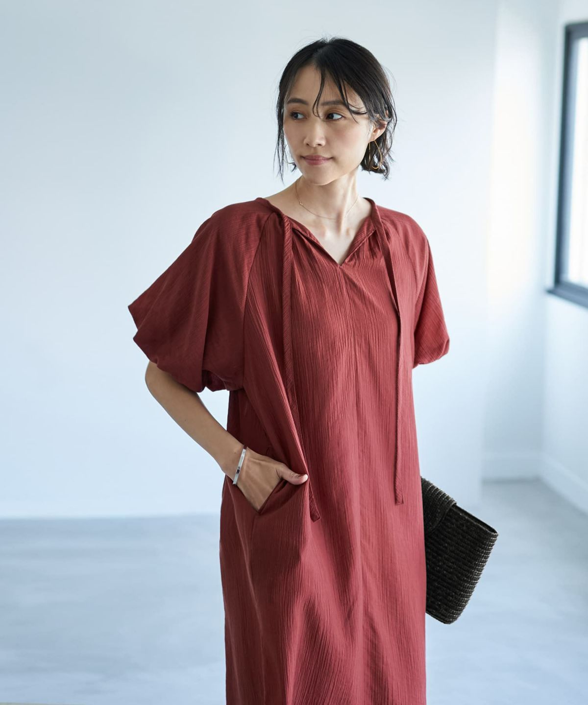 着用イメージ 168cm　02サイズ　スモーキーレッド