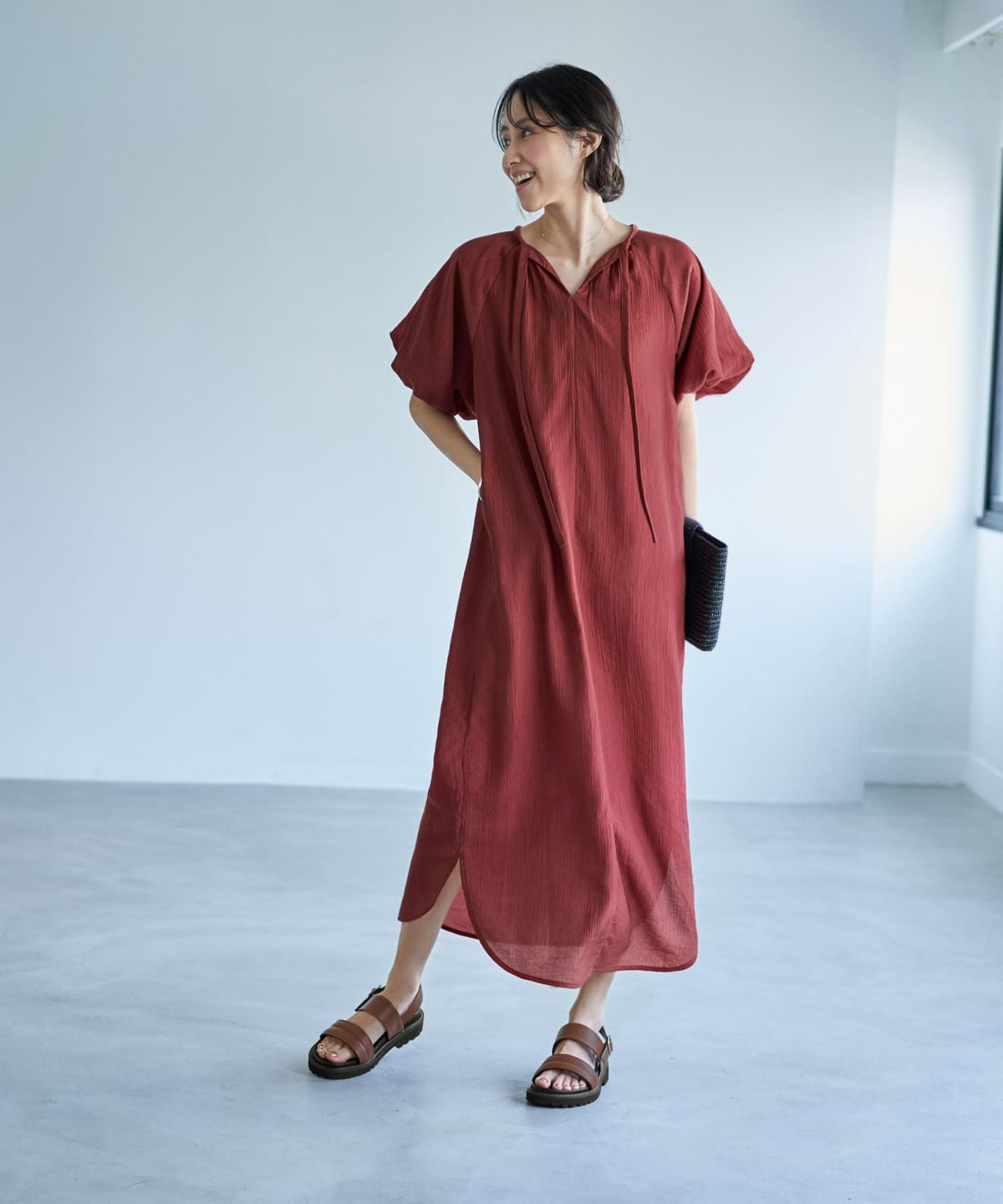 着用イメージ 168cm　02サイズ　スモーキーレッド