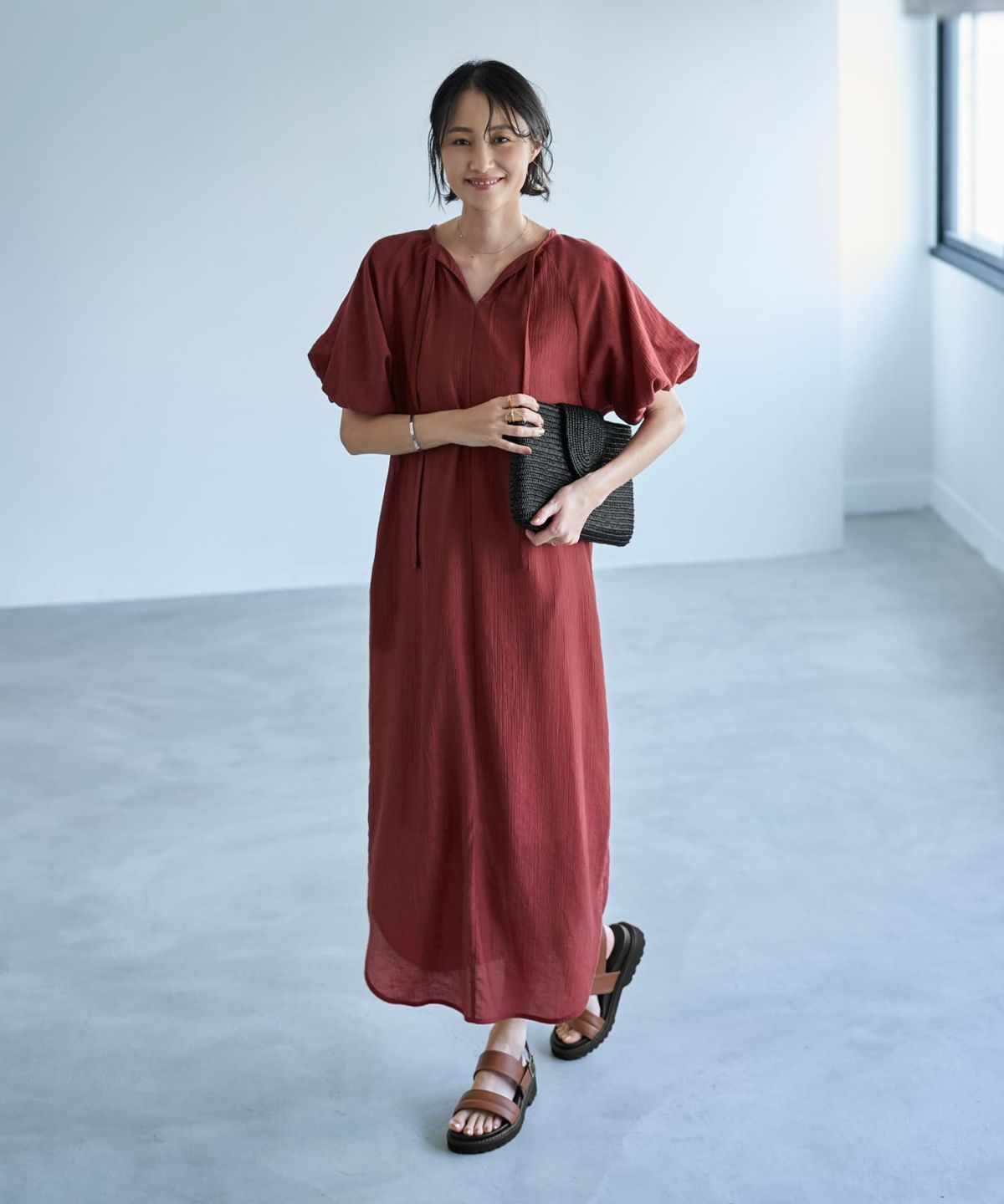 着用イメージ 168cm　02サイズ　スモーキーレッド