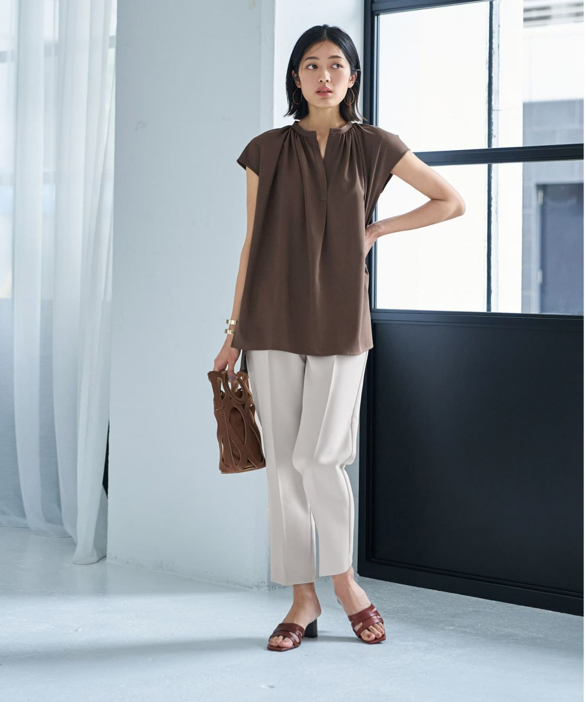 着用イメージ 167cm スモーキーブラウン