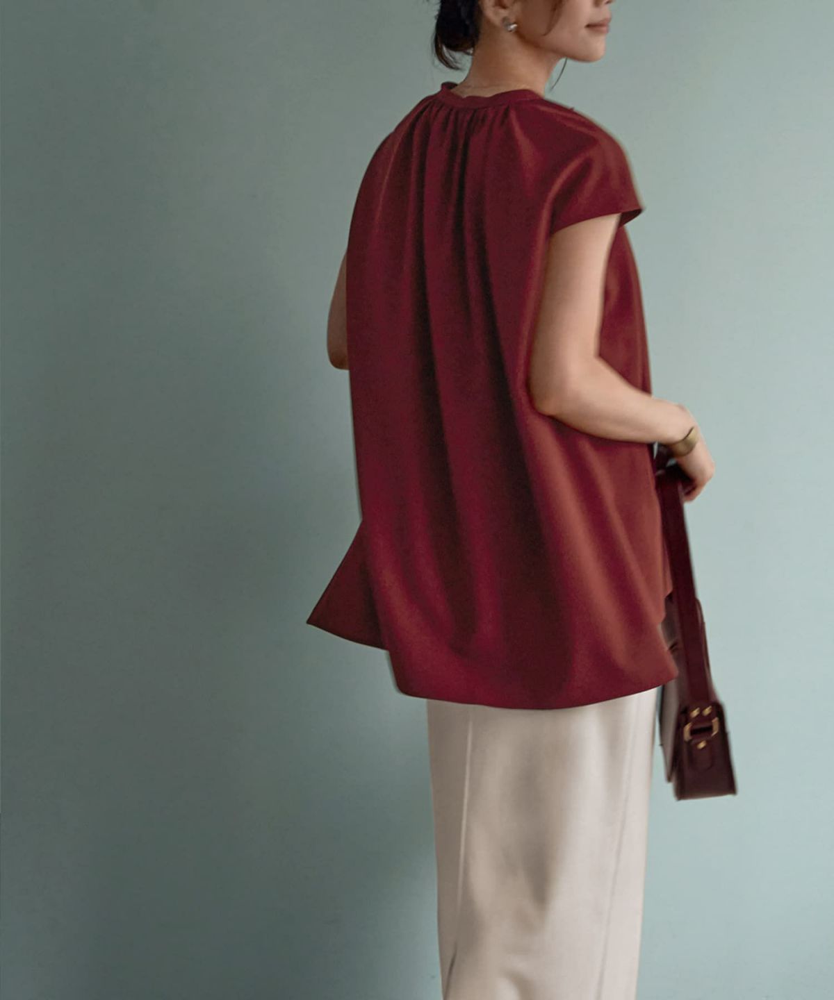 着用イメージ 166㎝　バーガンディ