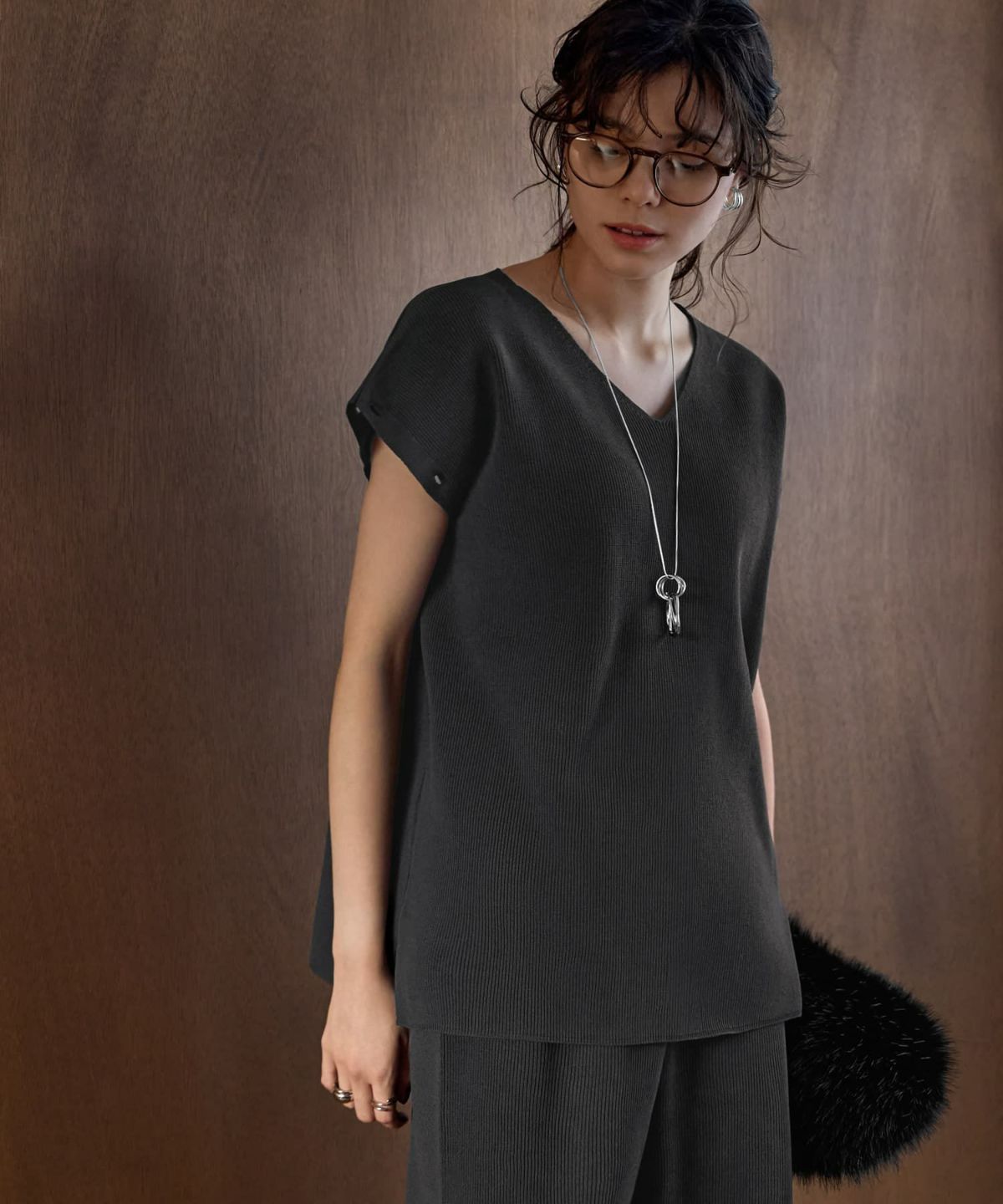 着用イメージ 167cm チャコール