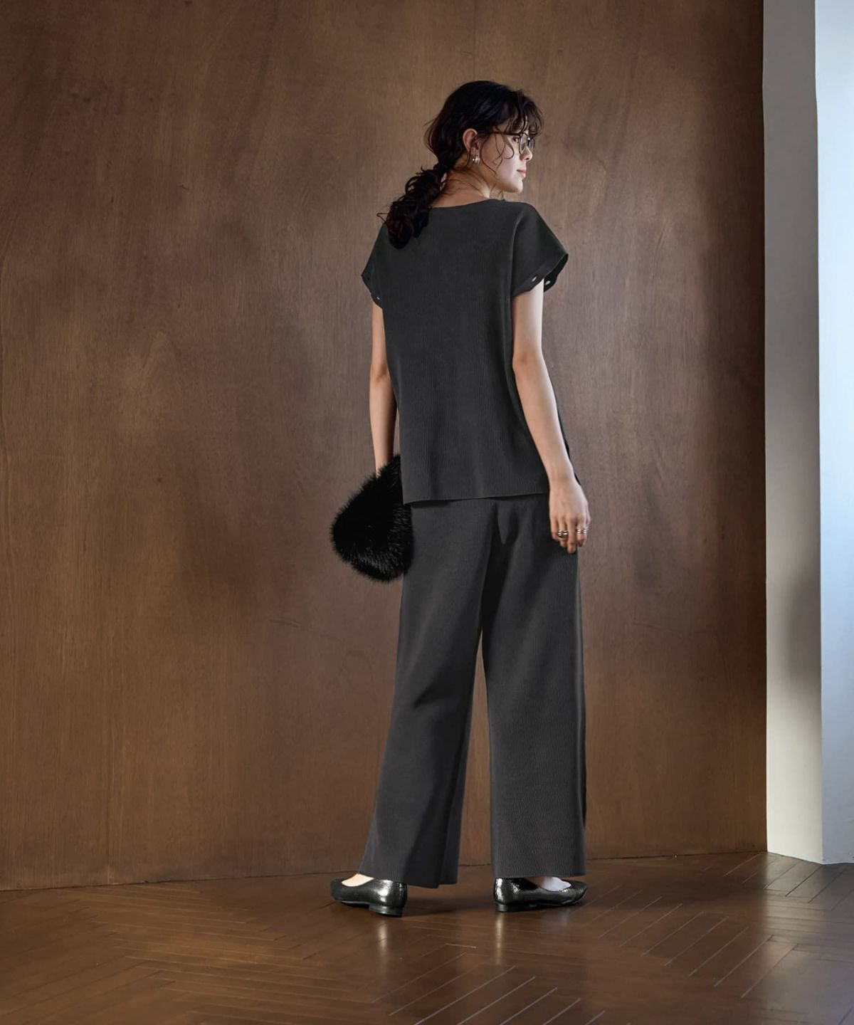 着用イメージ 167cm チャコール