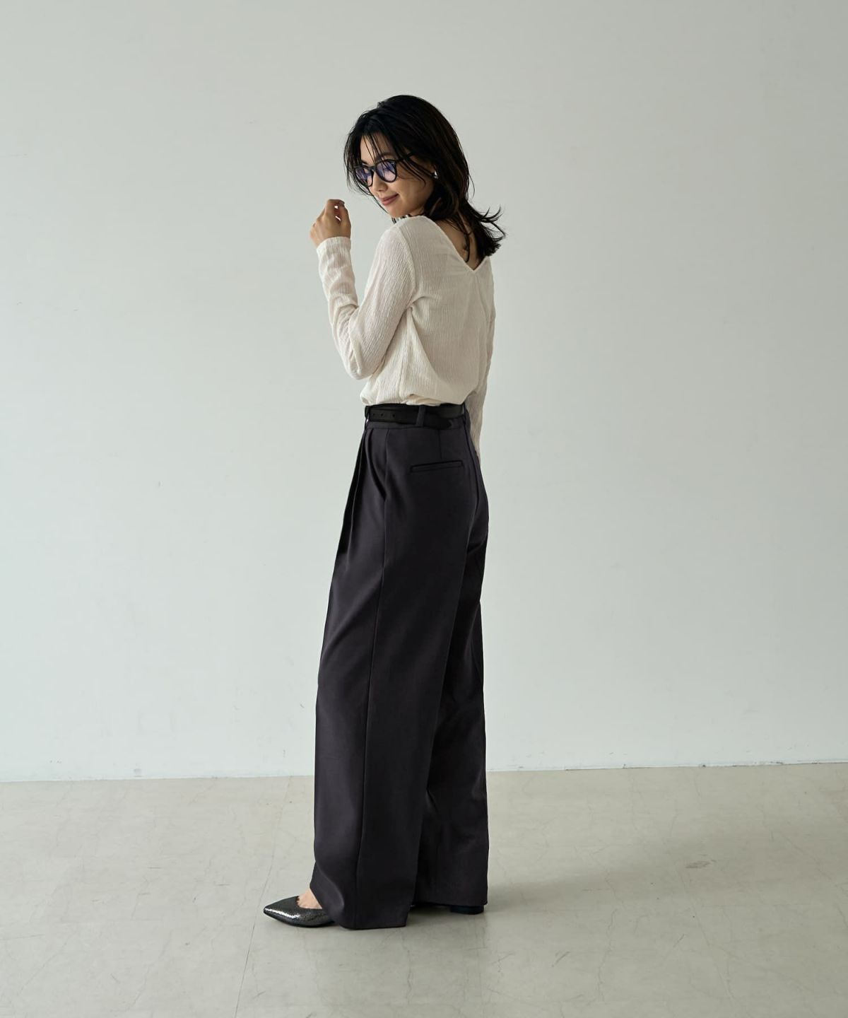 着用イメージ 166㎝　クリーム