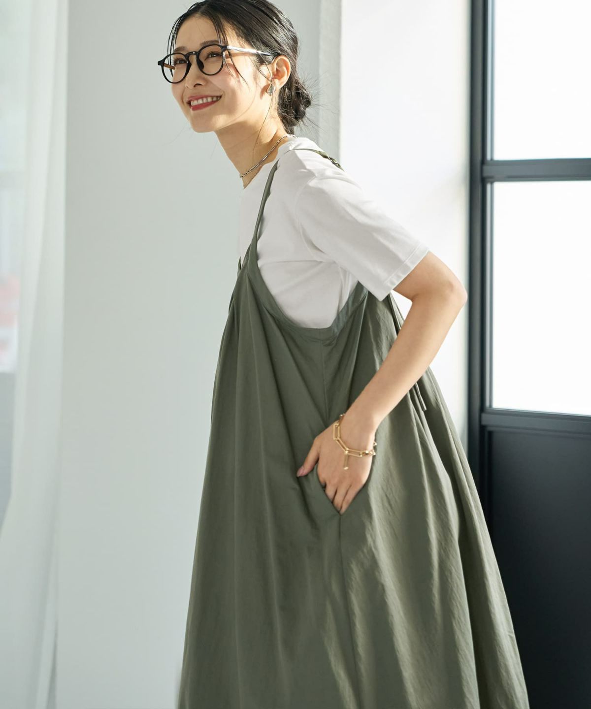 着用イメージ 164cm 02サイズ カーキ