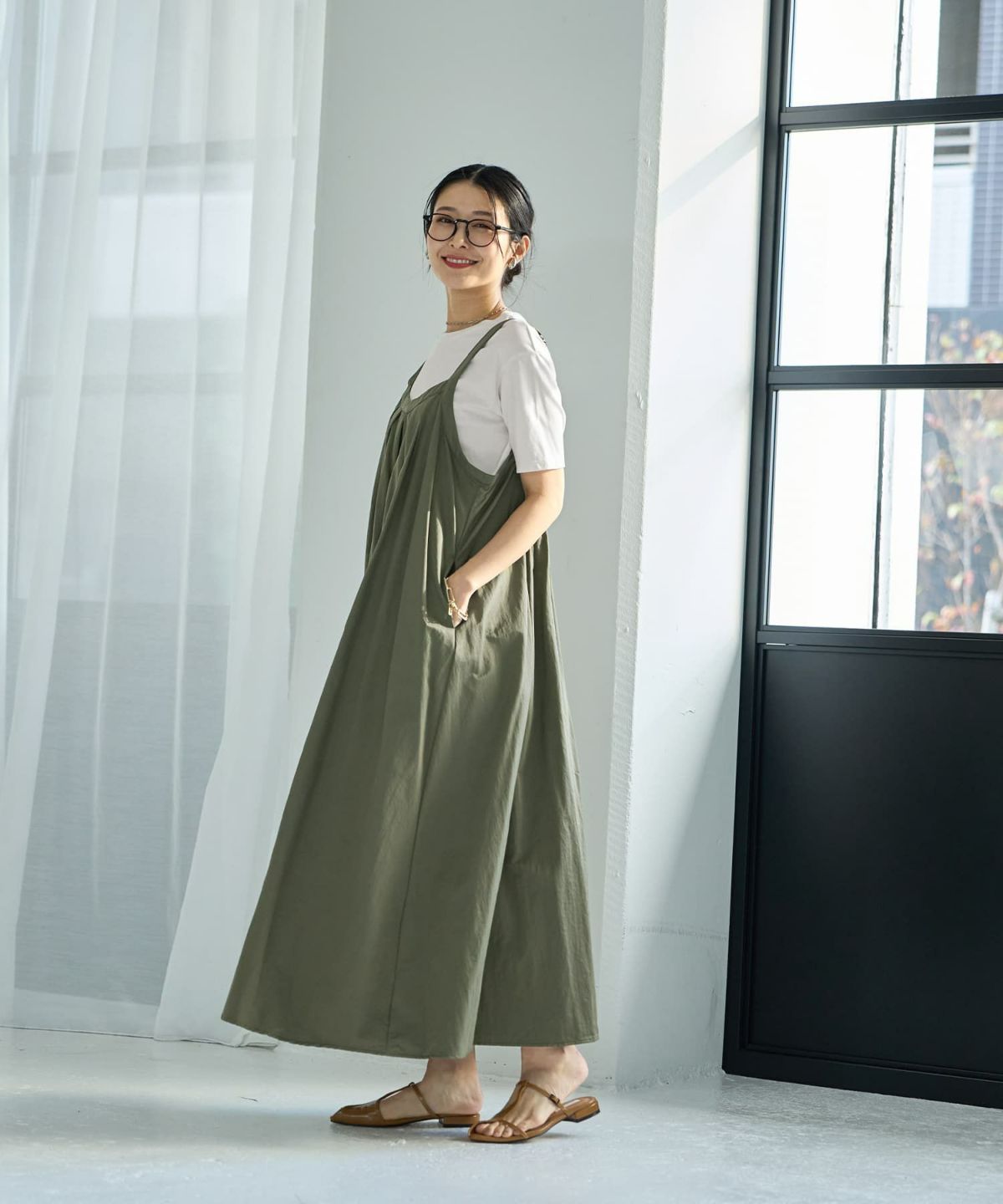 着用イメージ 164cm 02サイズ カーキ