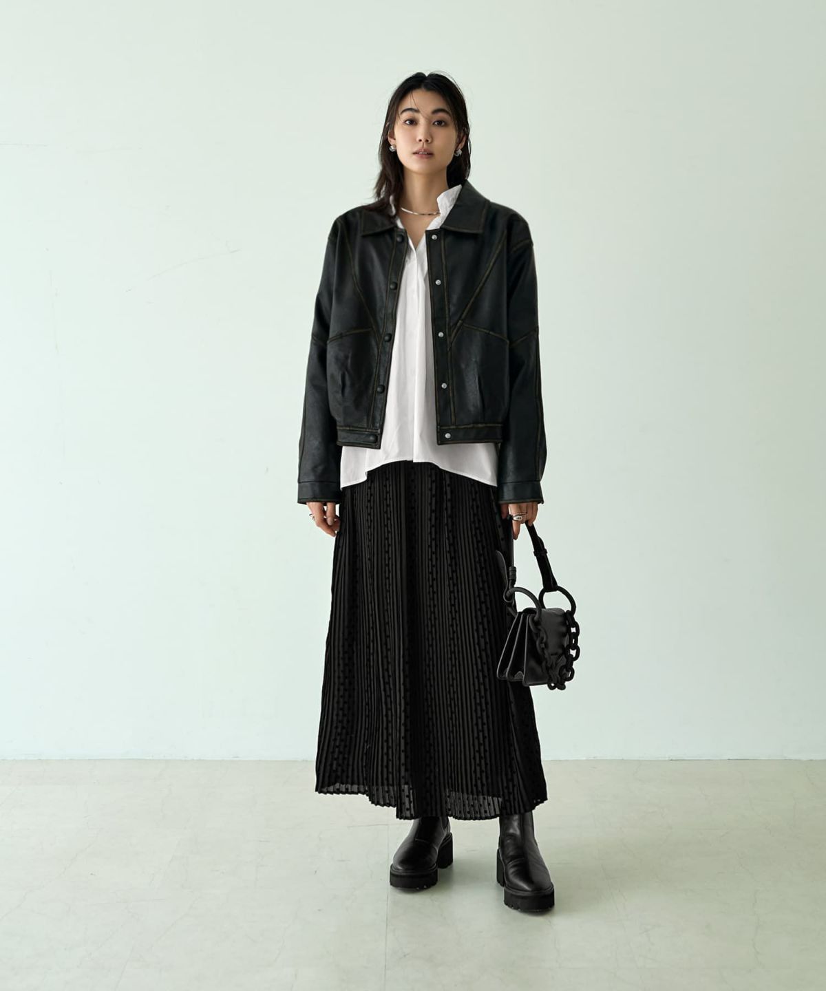 着用イメージ 166cm ブラック