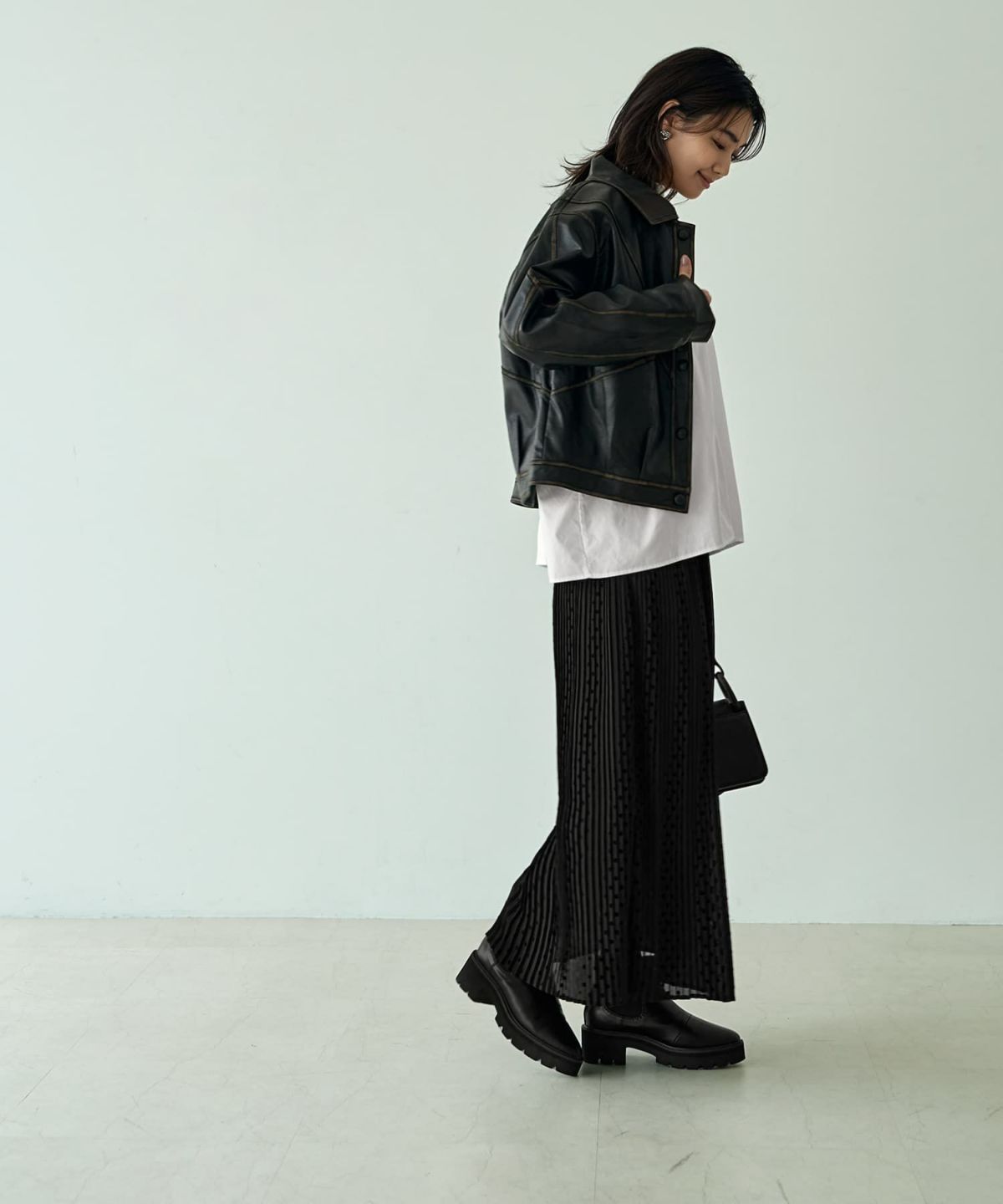 着用イメージ 166cm ブラック