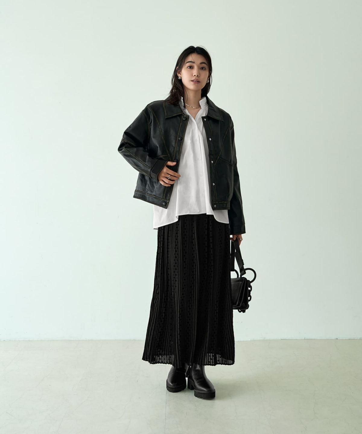 着用イメージ 166cm ブラック