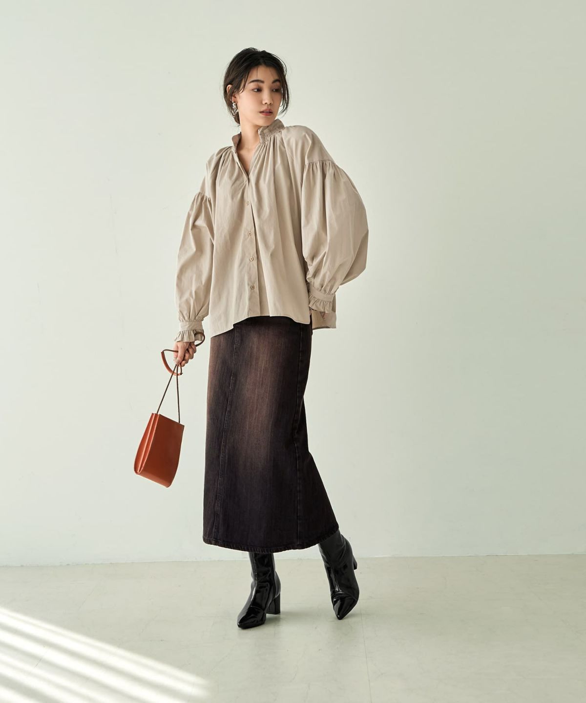 着用イメージ 166㎝　ベージュ
