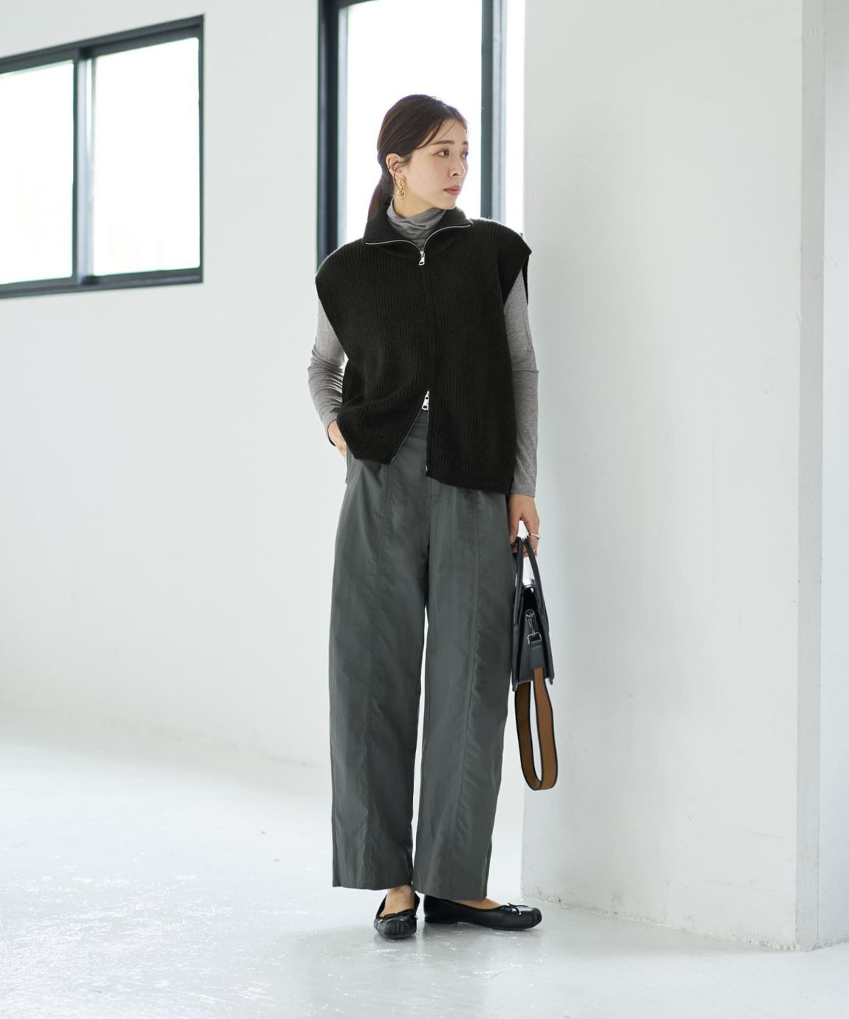 着用イメージ 166cm グレー