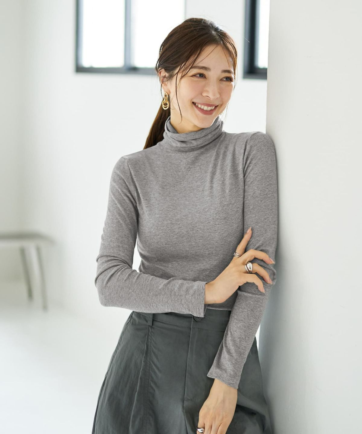 着用イメージ 166cm グレー