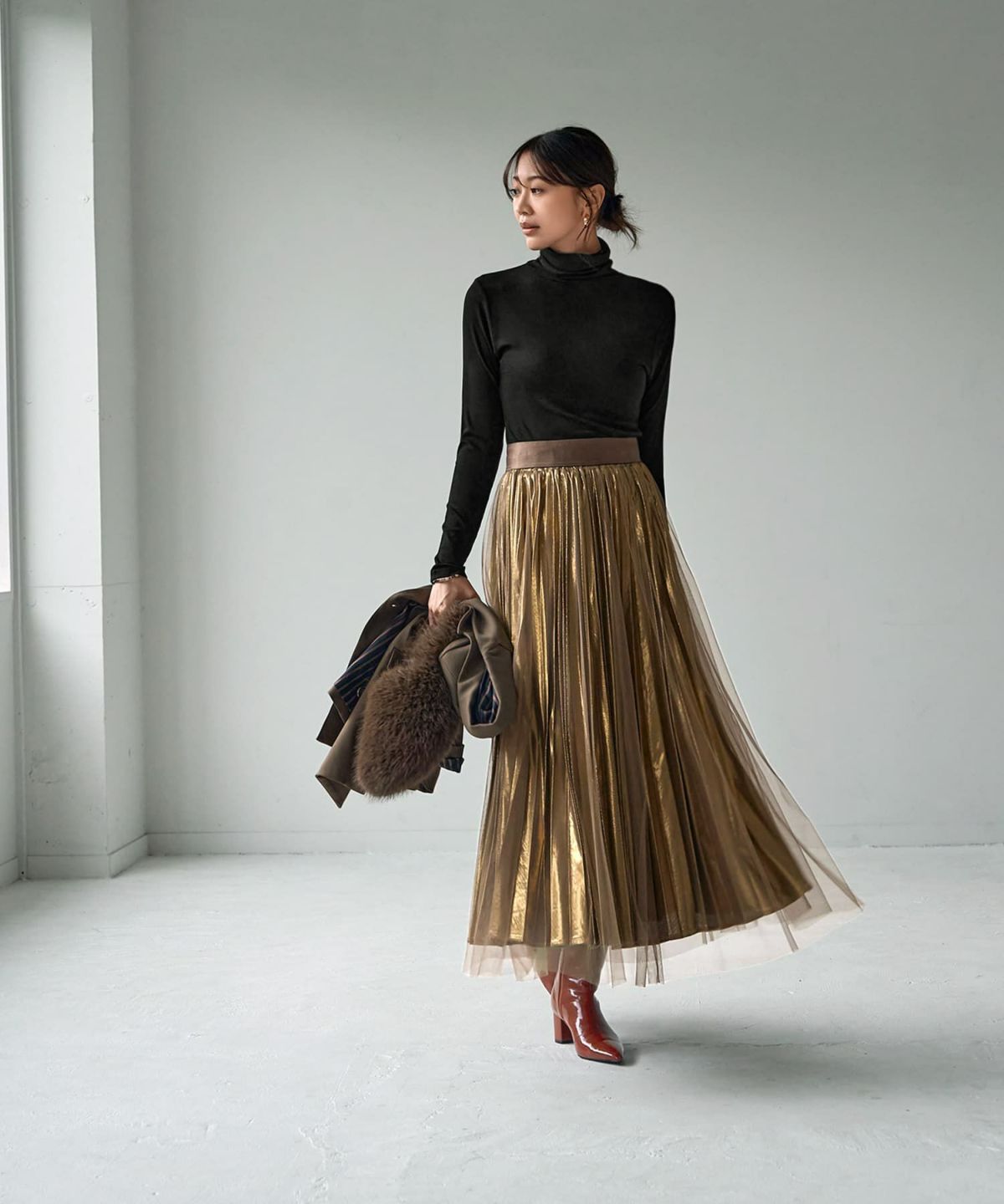 着用イメージ 166cm ブラック