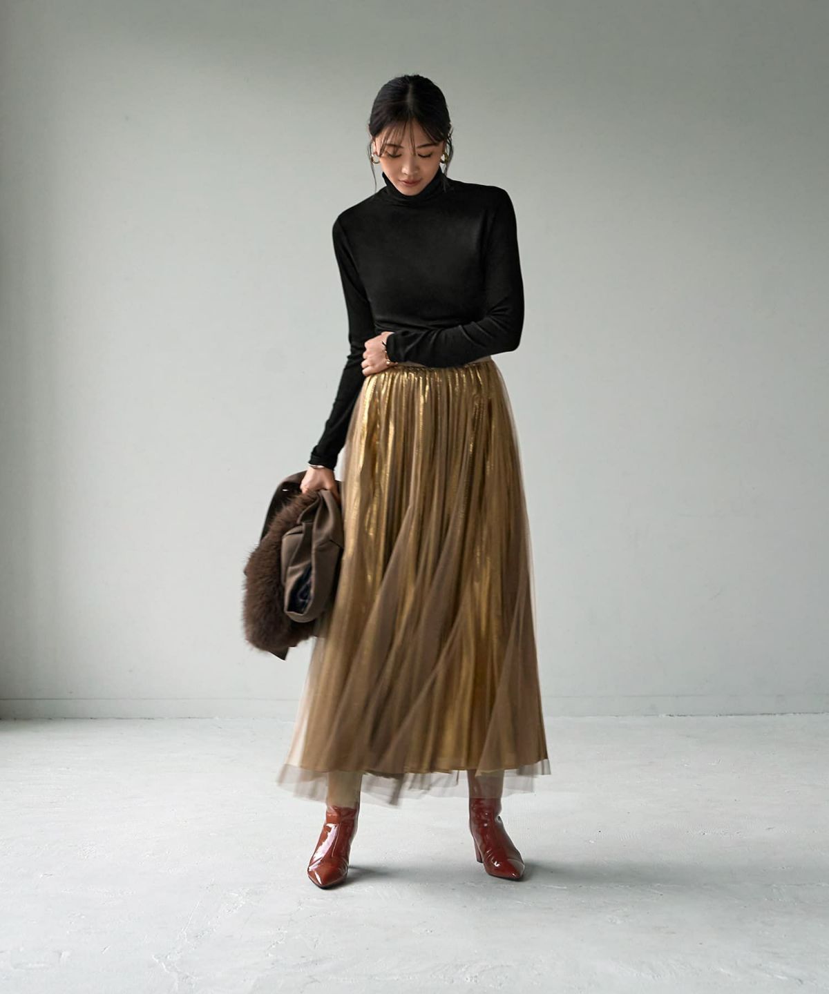 着用イメージ 166cm ブラック