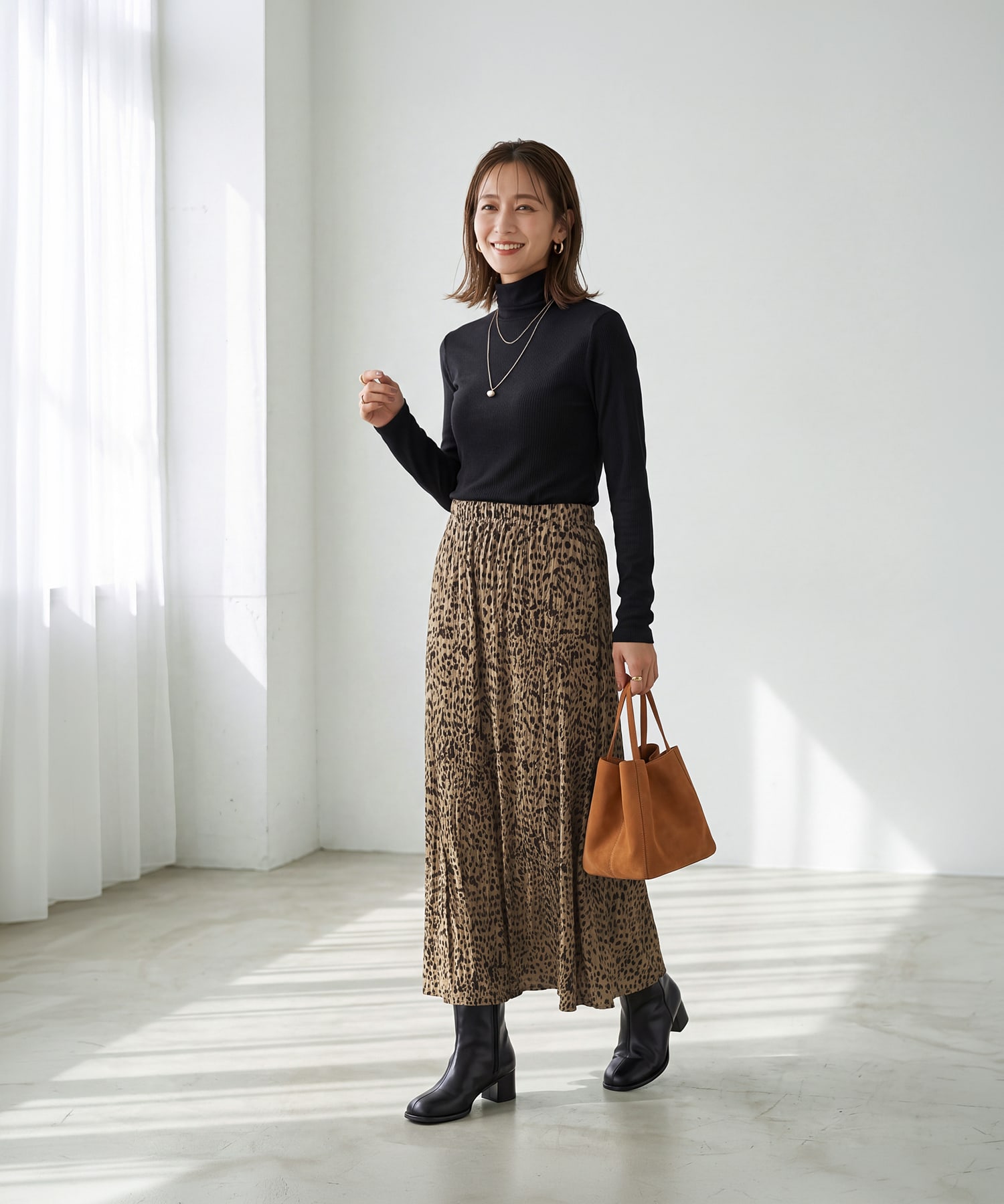 着用イメージ 166cm チャコール
