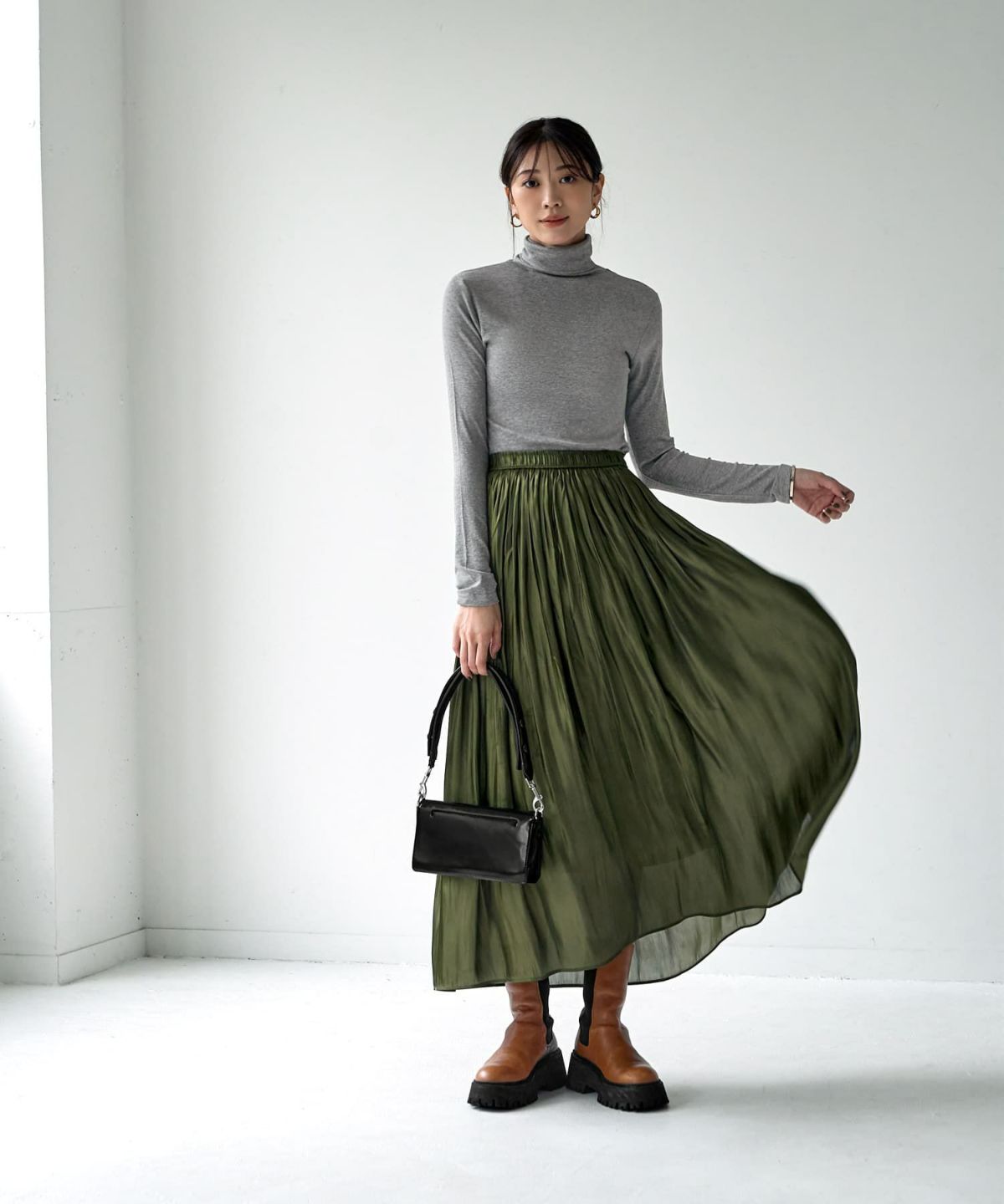 着用イメージ 166cm グレー