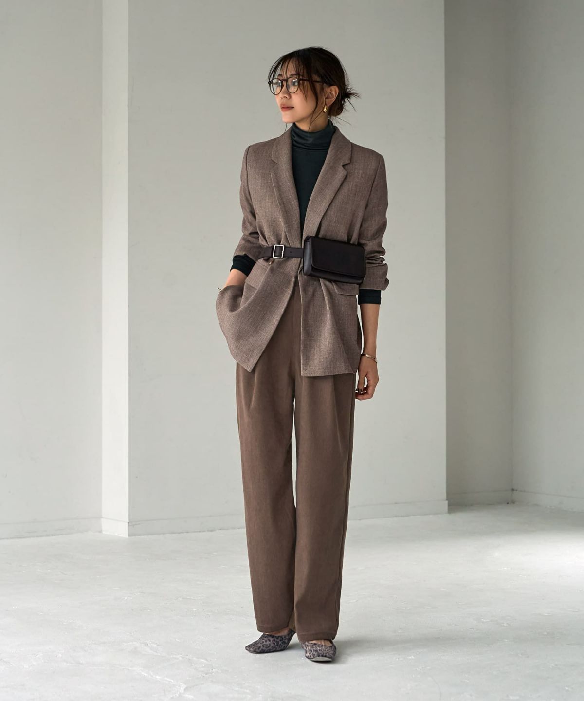 着用イメージ 166cm チャコール