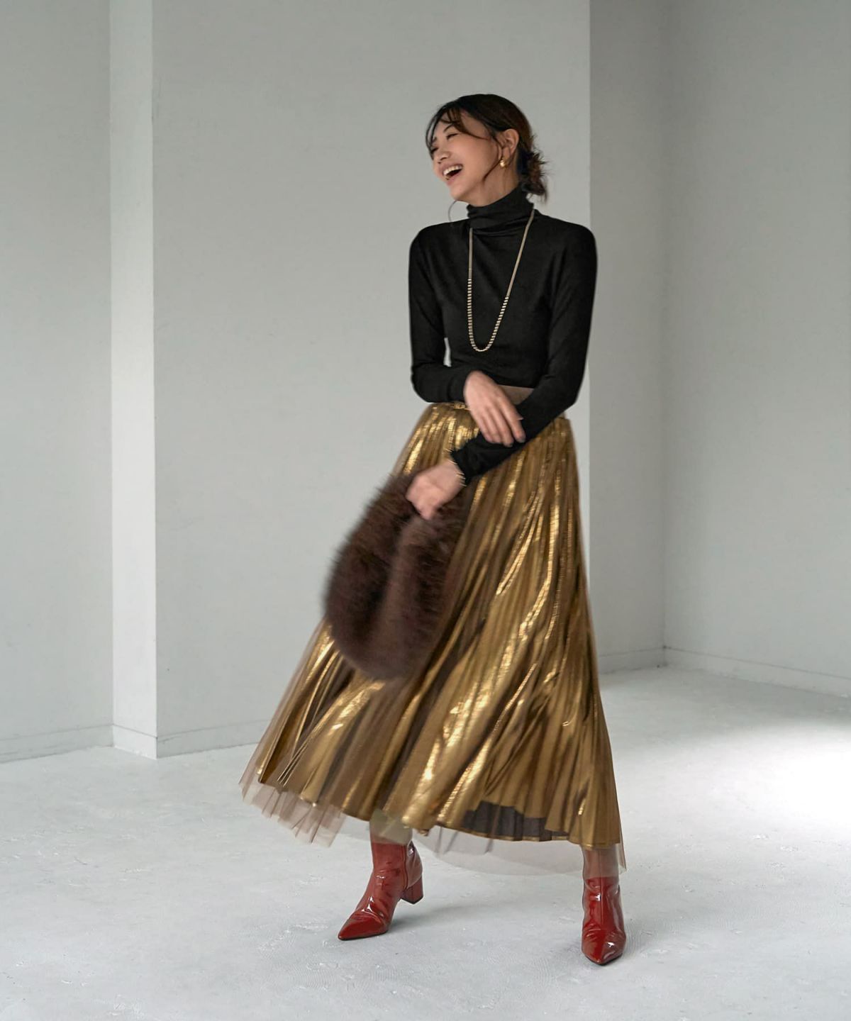 着用イメージ 166cm ブラック