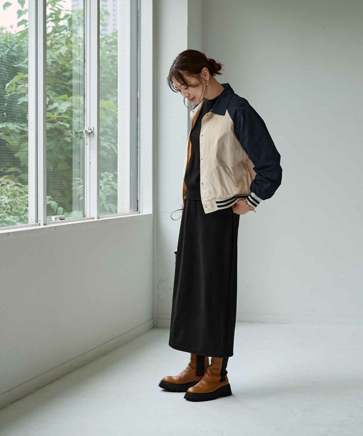 着用イメージ 166㎝　ネイビーミックス