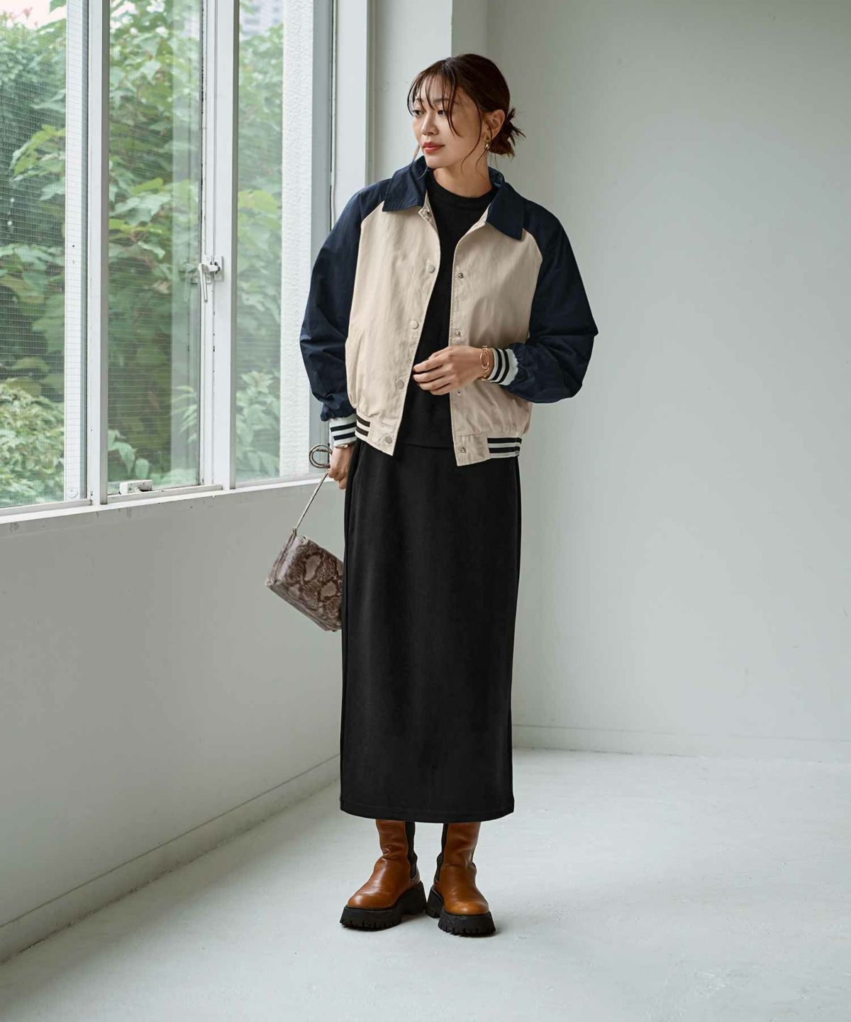 着用イメージ 166㎝　ネイビーミックス