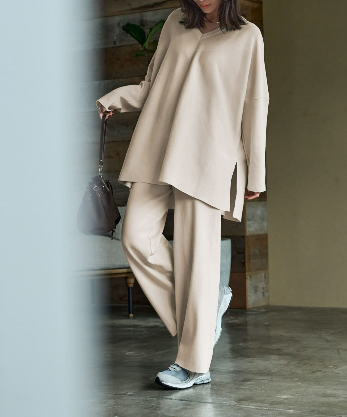 着用イメージ 166cm アイボリー