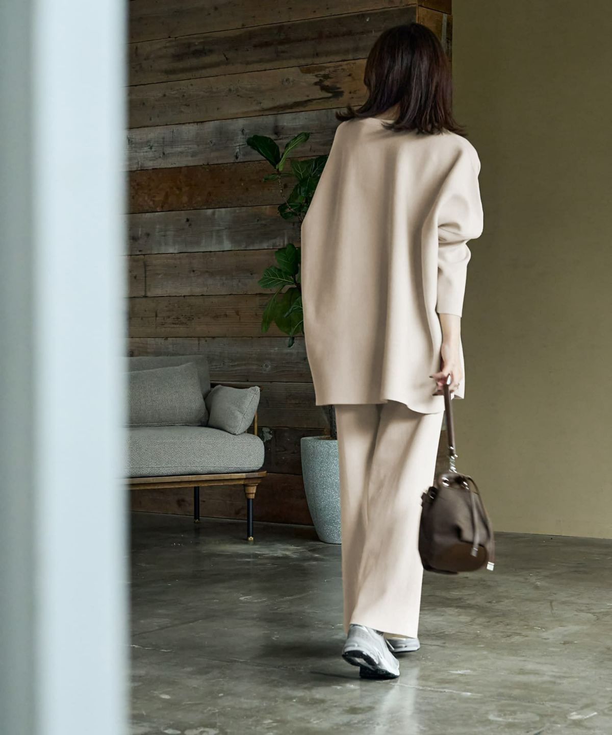 着用イメージ 166cm アイボリー