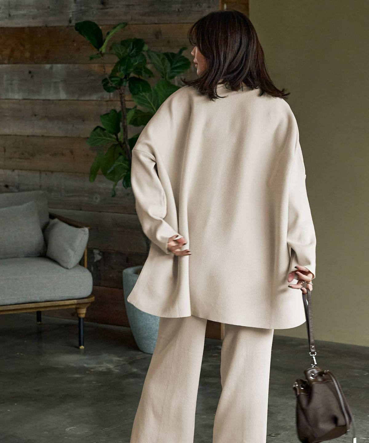 着用イメージ 166cm アイボリー