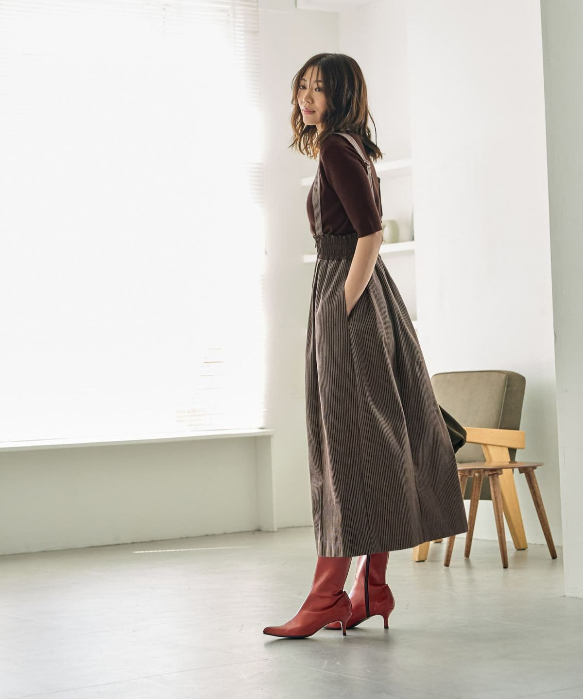 着用イメージ 166cm Sサイズ ブラウン