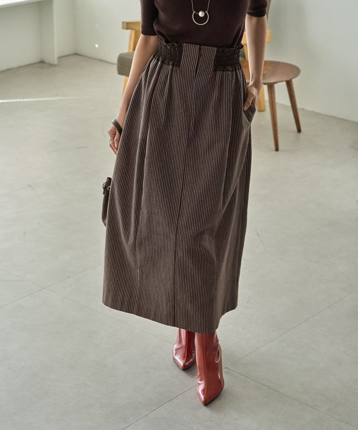 着用イメージ 166cm Sサイズ ブラウン