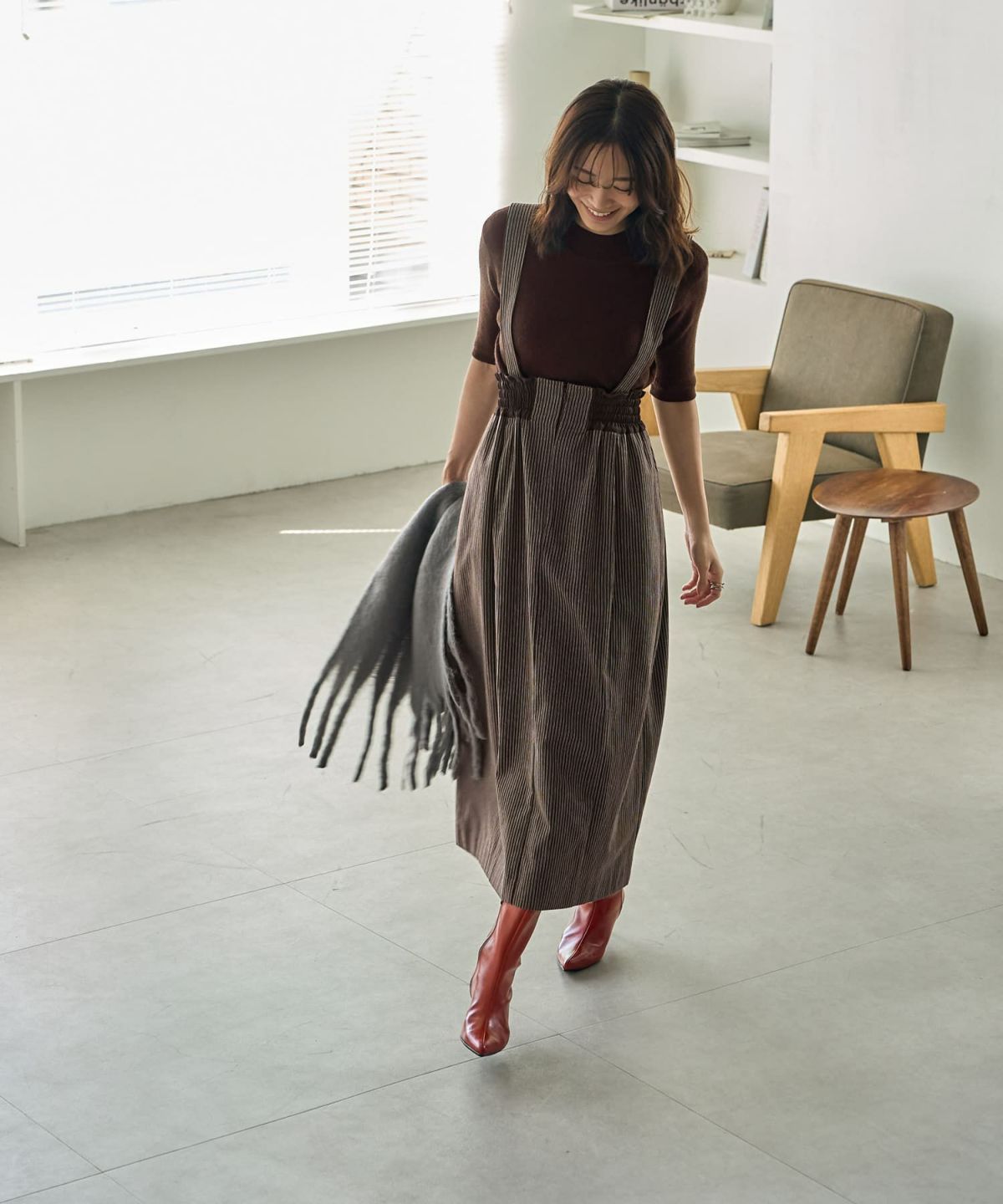 着用イメージ 166cm Sサイズ ブラウン