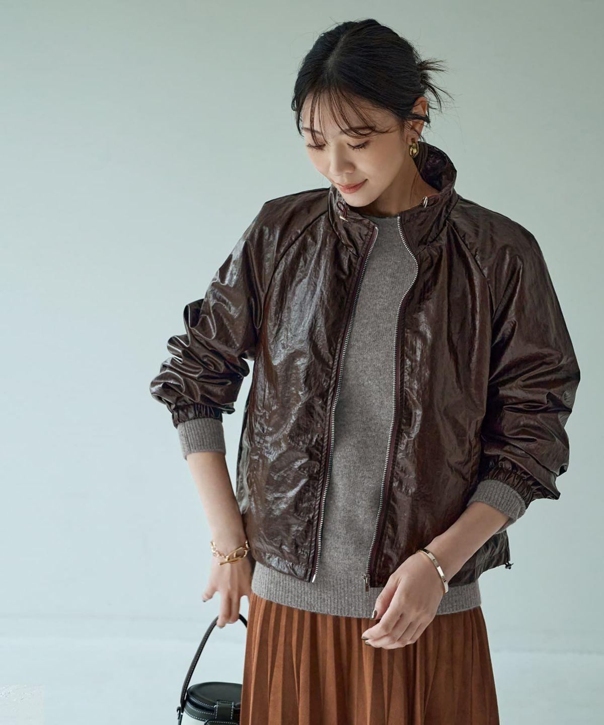 着用イメージ 166cm　ブラウン