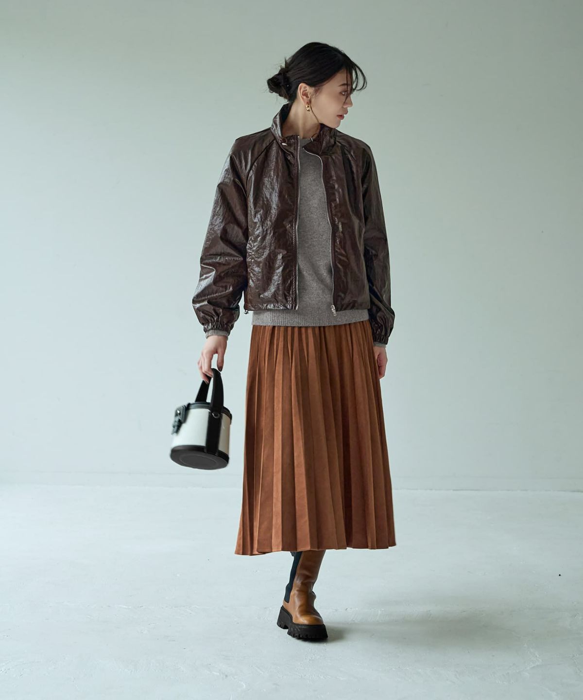 着用イメージ 166cm　ブラウン