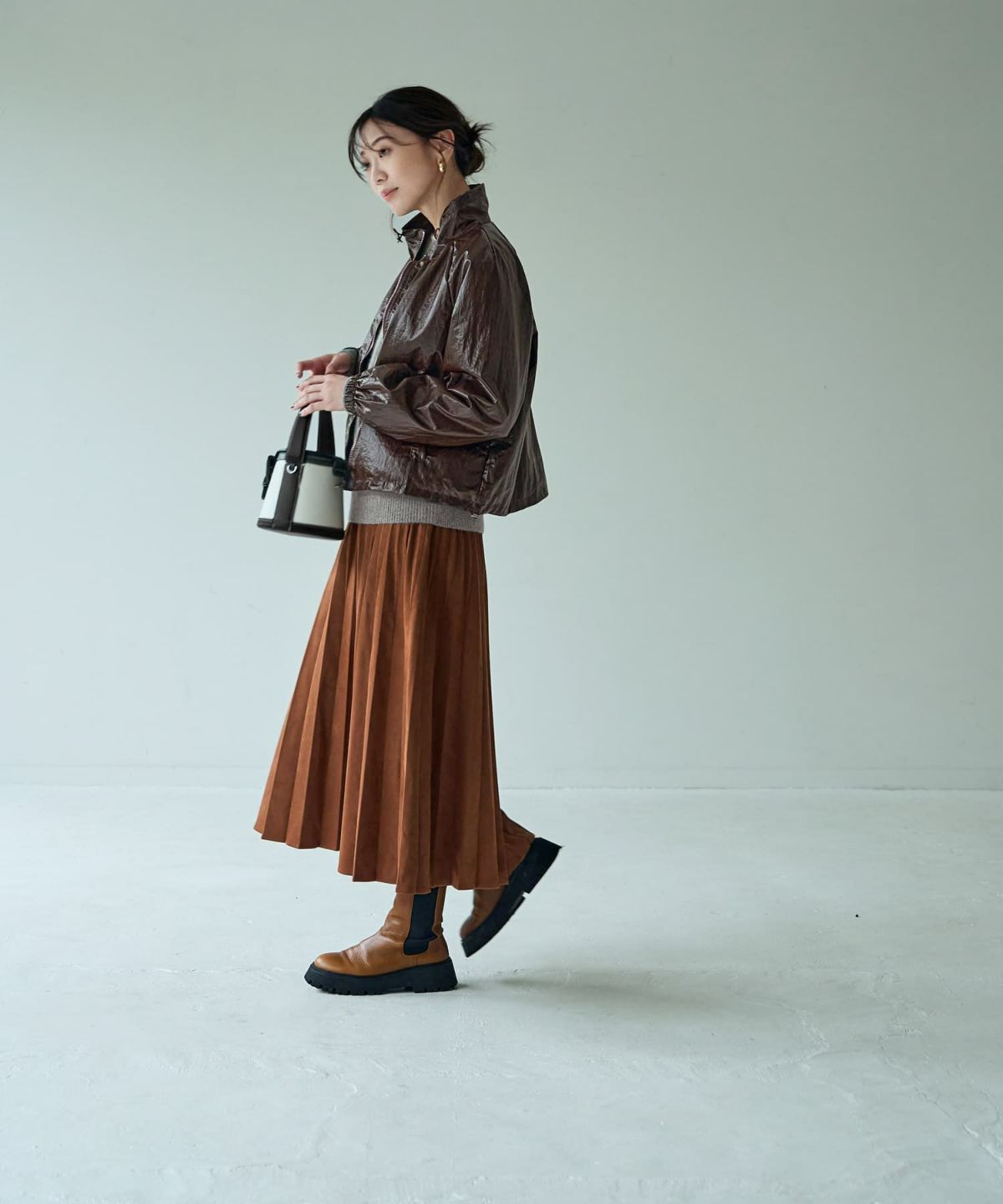 着用イメージ 166cm　ブラウン