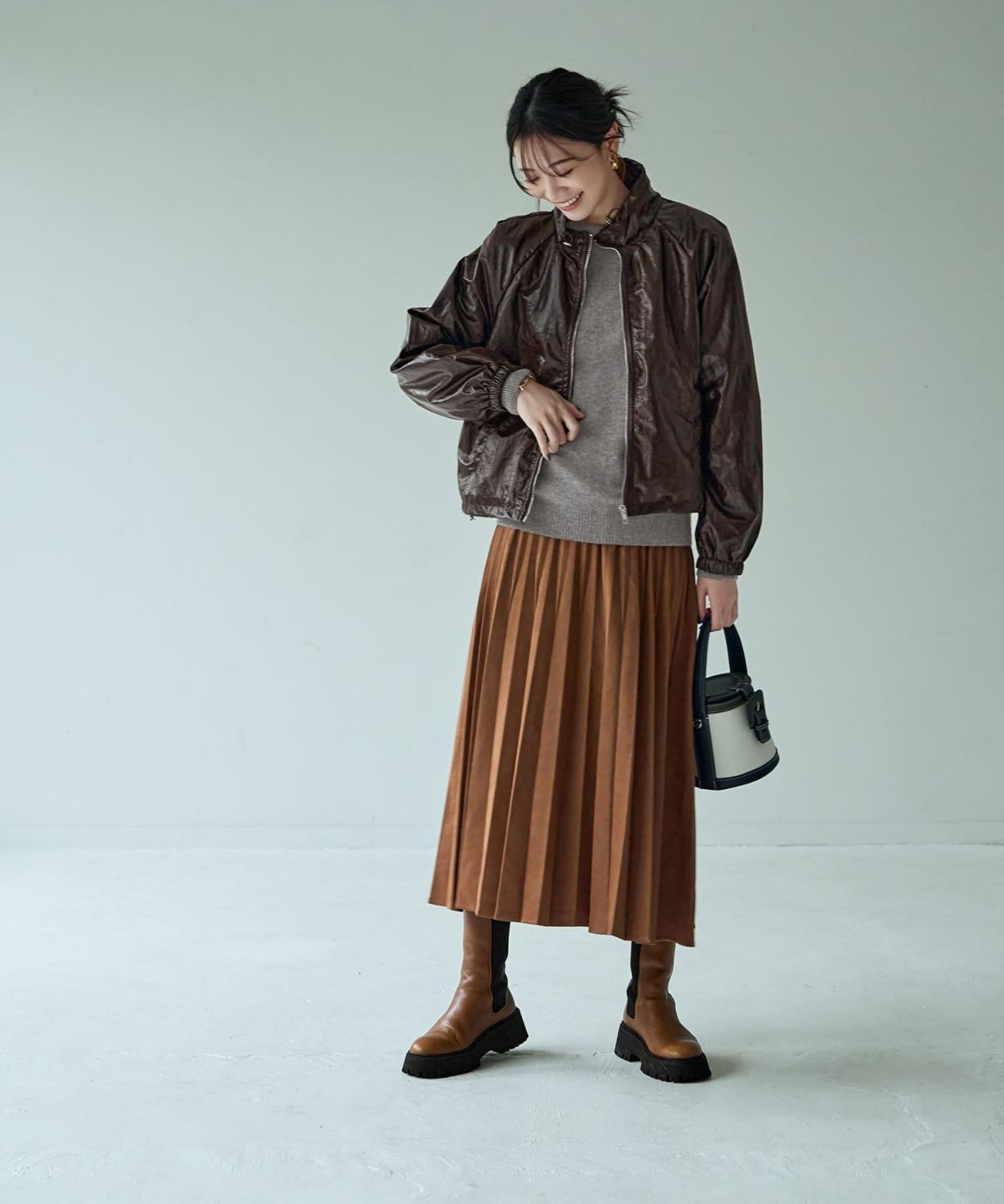 着用イメージ 166cm　ブラウン