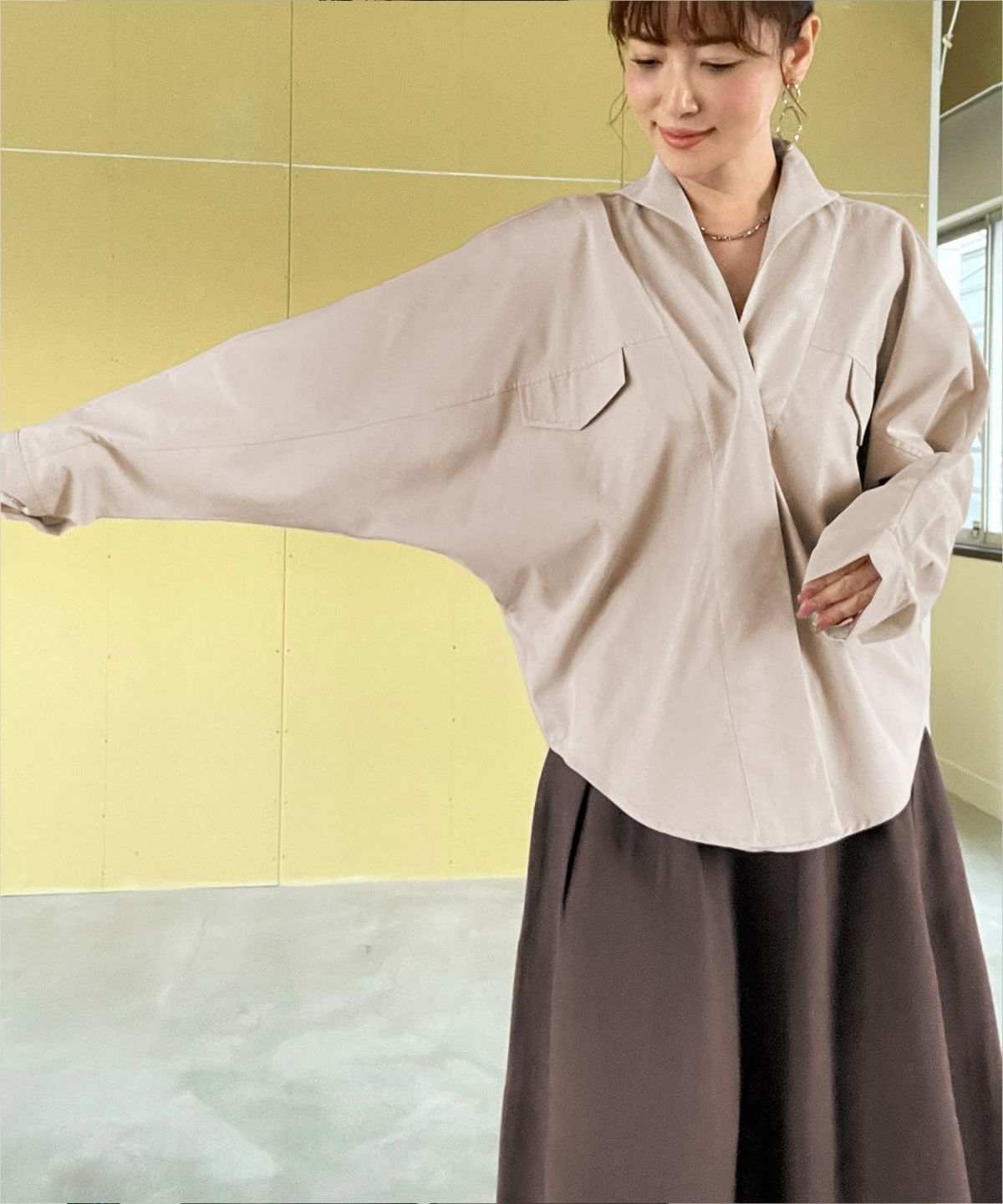 着用イメージ 163㎝　ベージュ