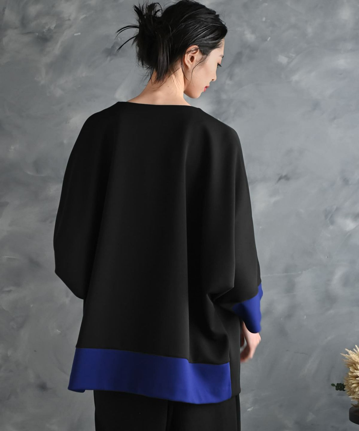 着用イメージ 175cm ブラック×ブルー