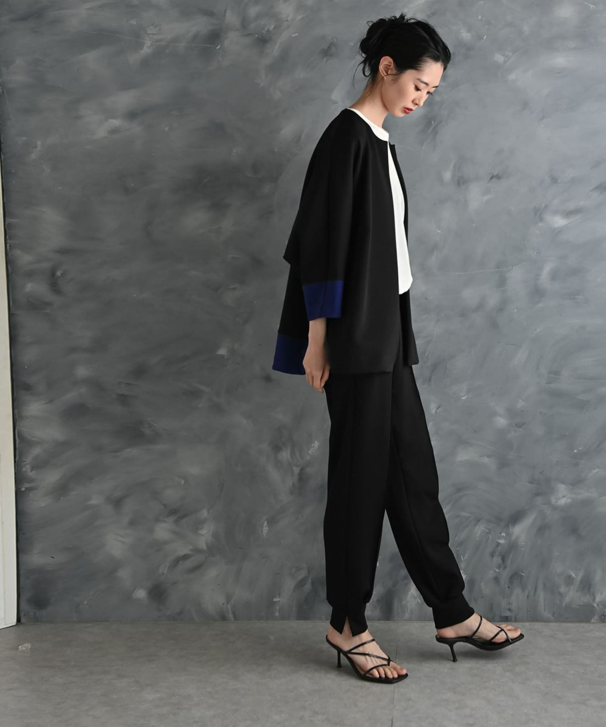 着用イメージ 175cm ブラック×ブルー