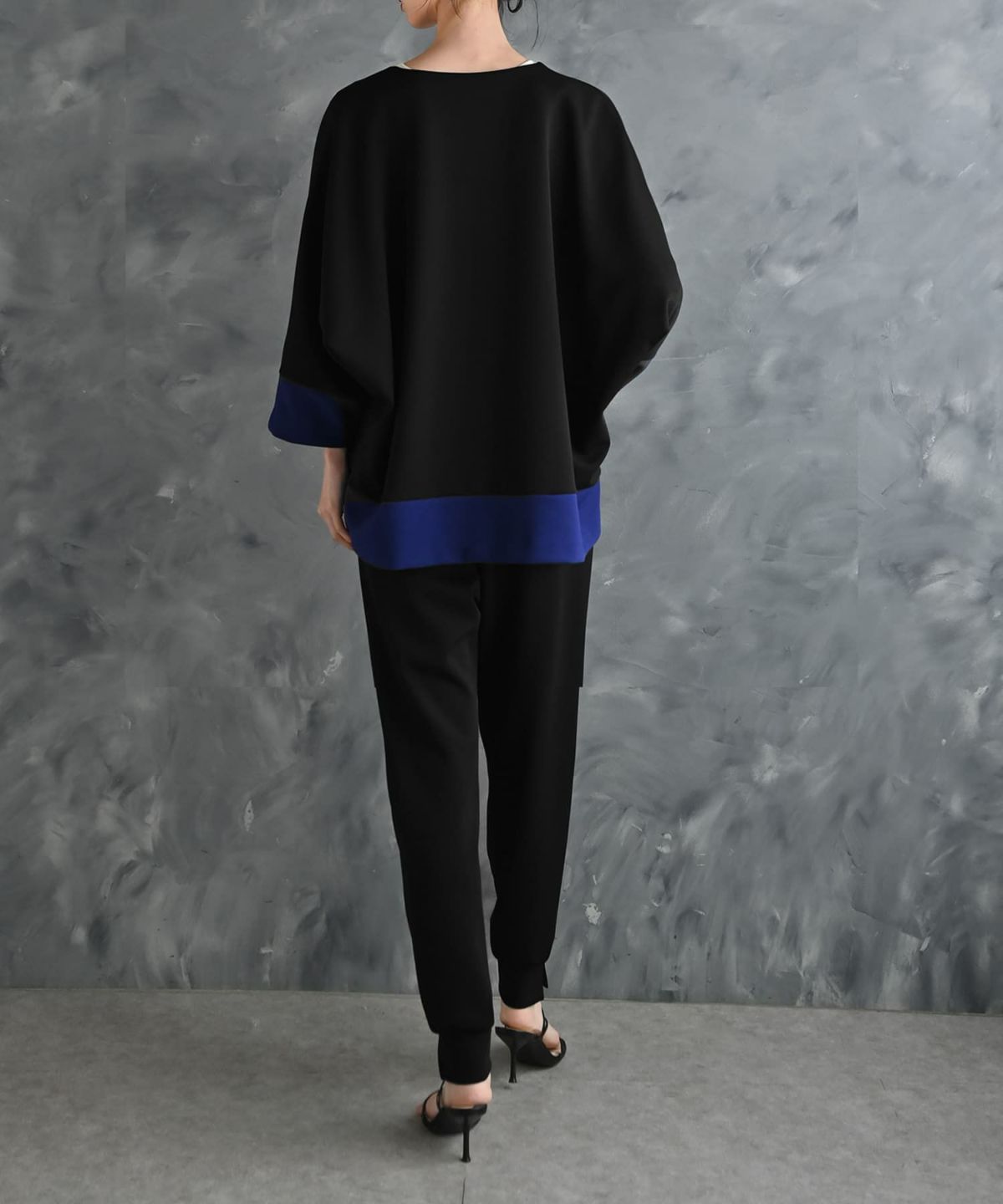 着用イメージ 175cm ブラック×ブルー