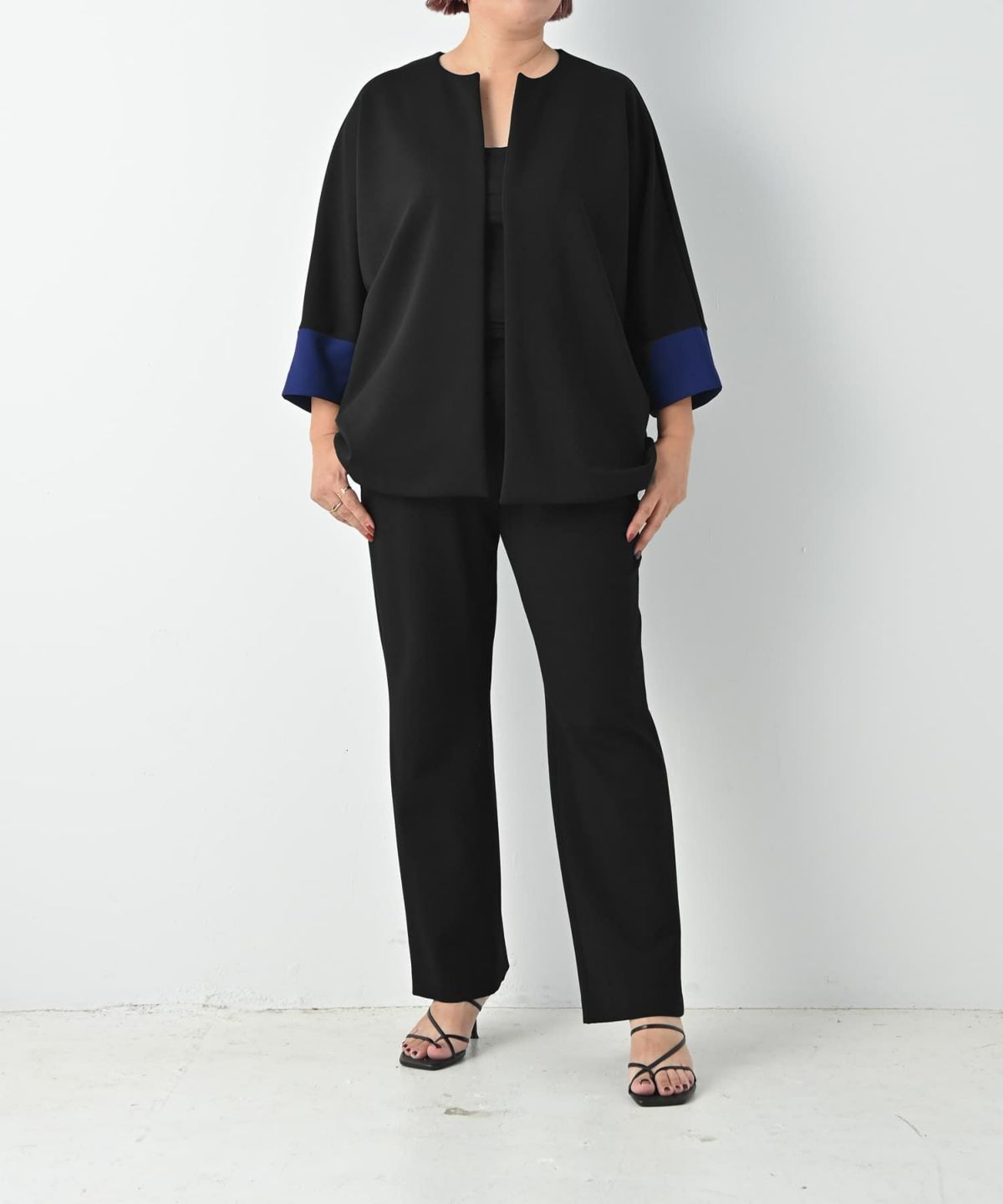 着用イメージ 163cm ブラック×ブルー