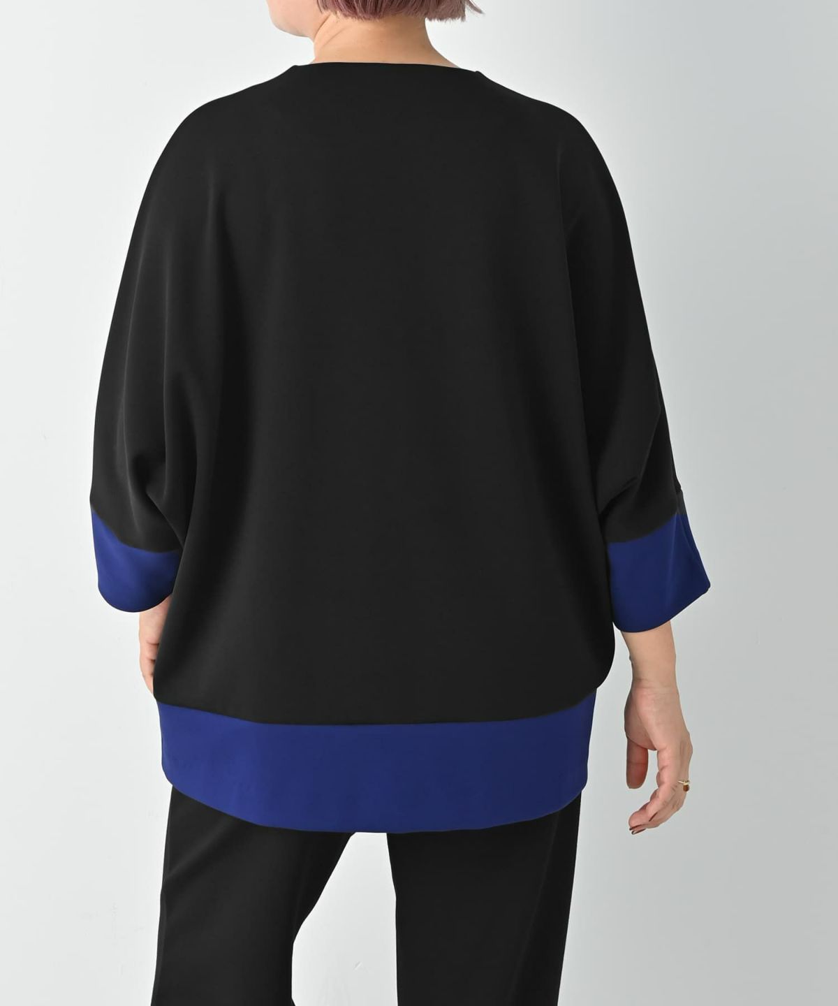 着用イメージ 163cm ブラック×ブルー