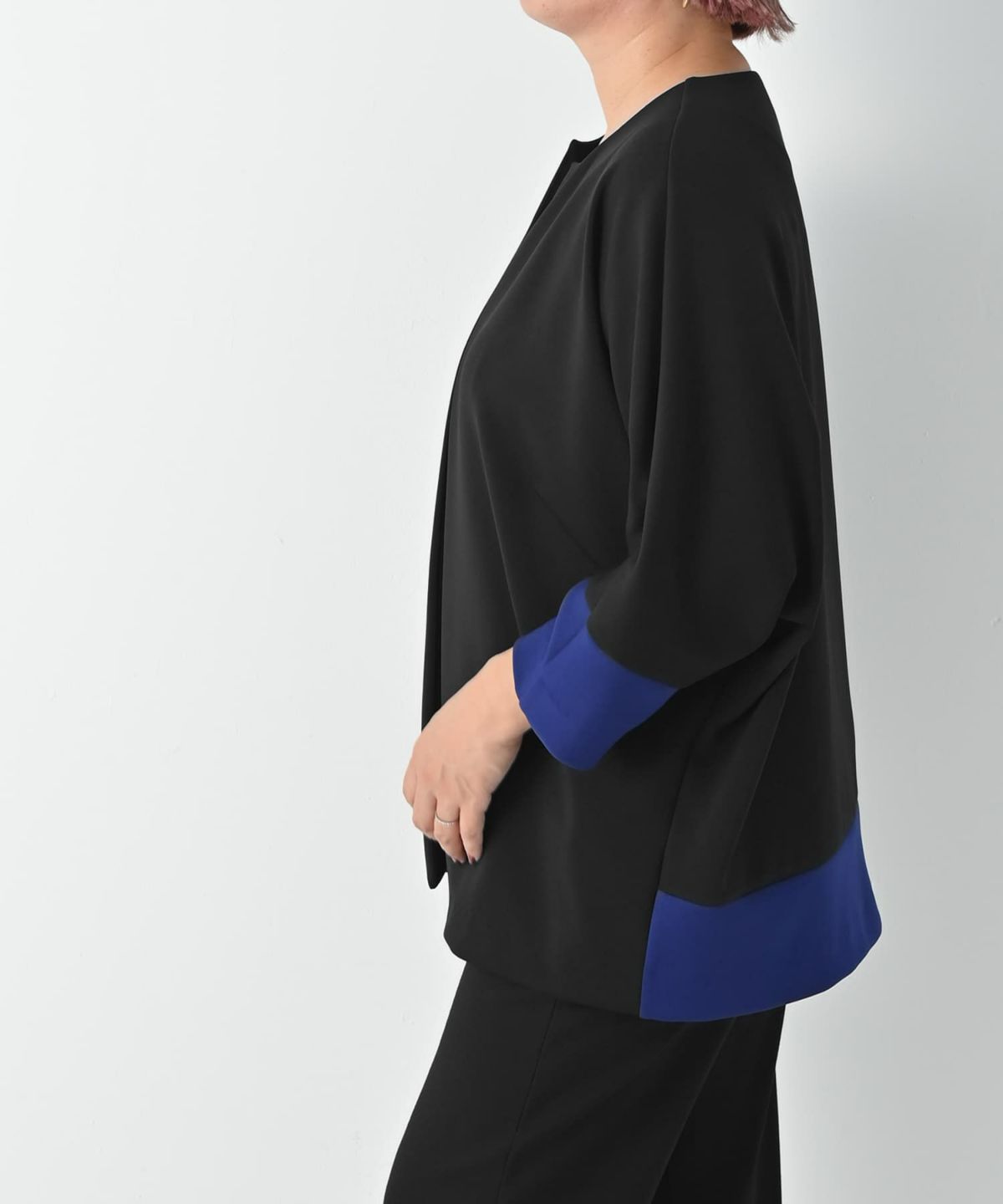 着用イメージ 163cm ブラック×ブルー