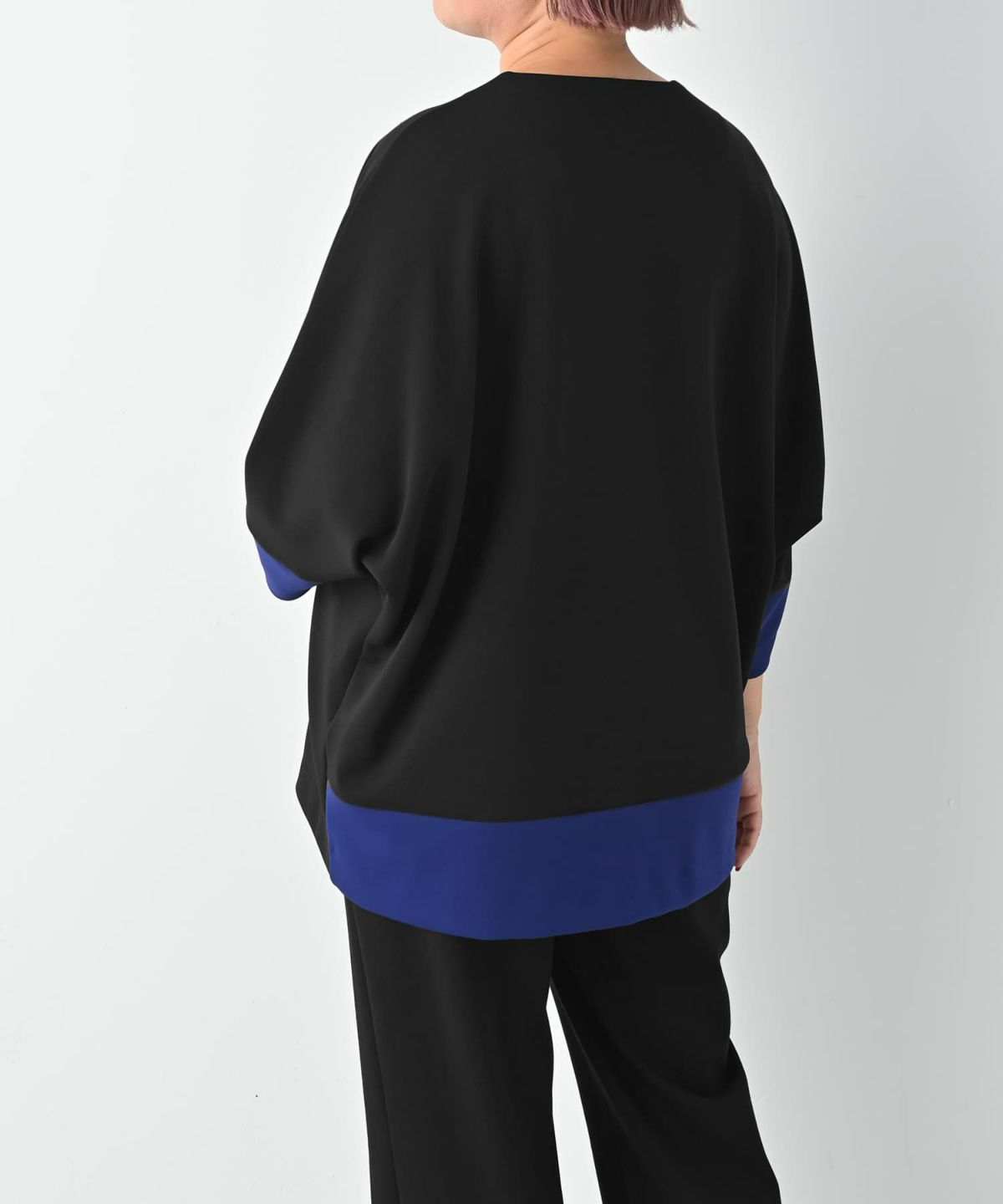 着用イメージ 163cm ブラック×ブルー