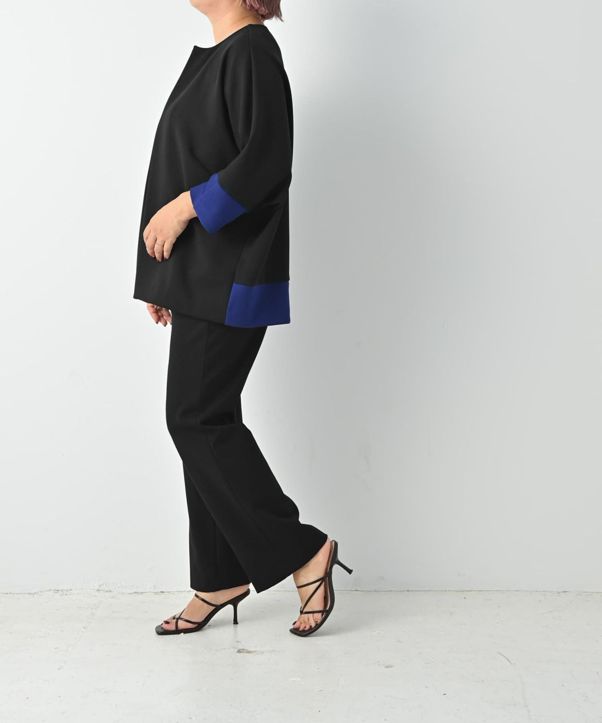 着用イメージ 163cm ブラック×ブルー