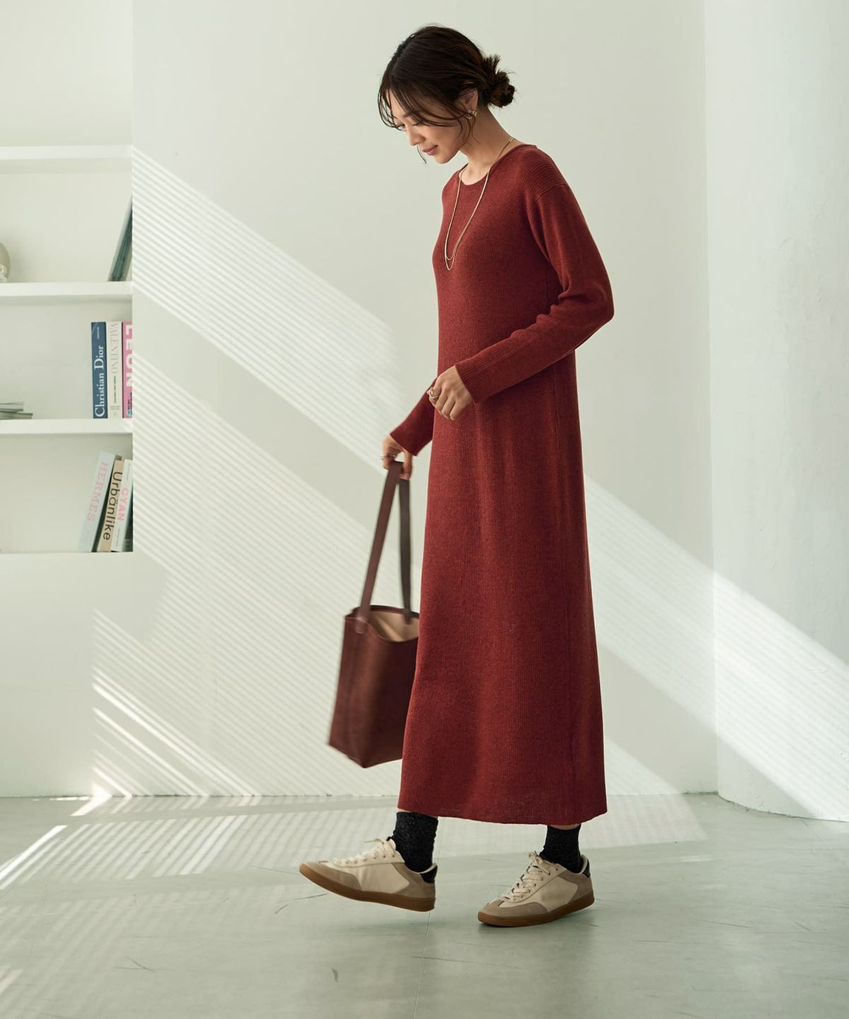 着用イメージ 166cm ブリックレッド 02サイズ