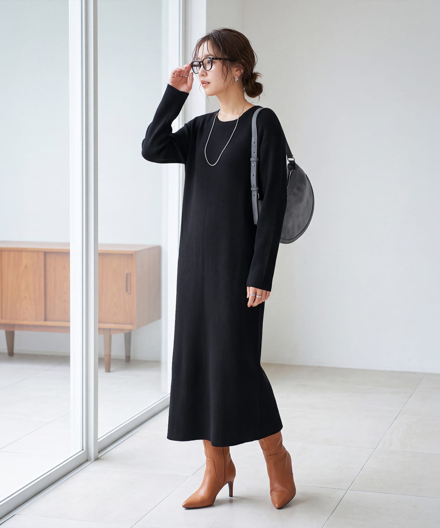着用イメージ 166cm ブリックレッド 02サイズ