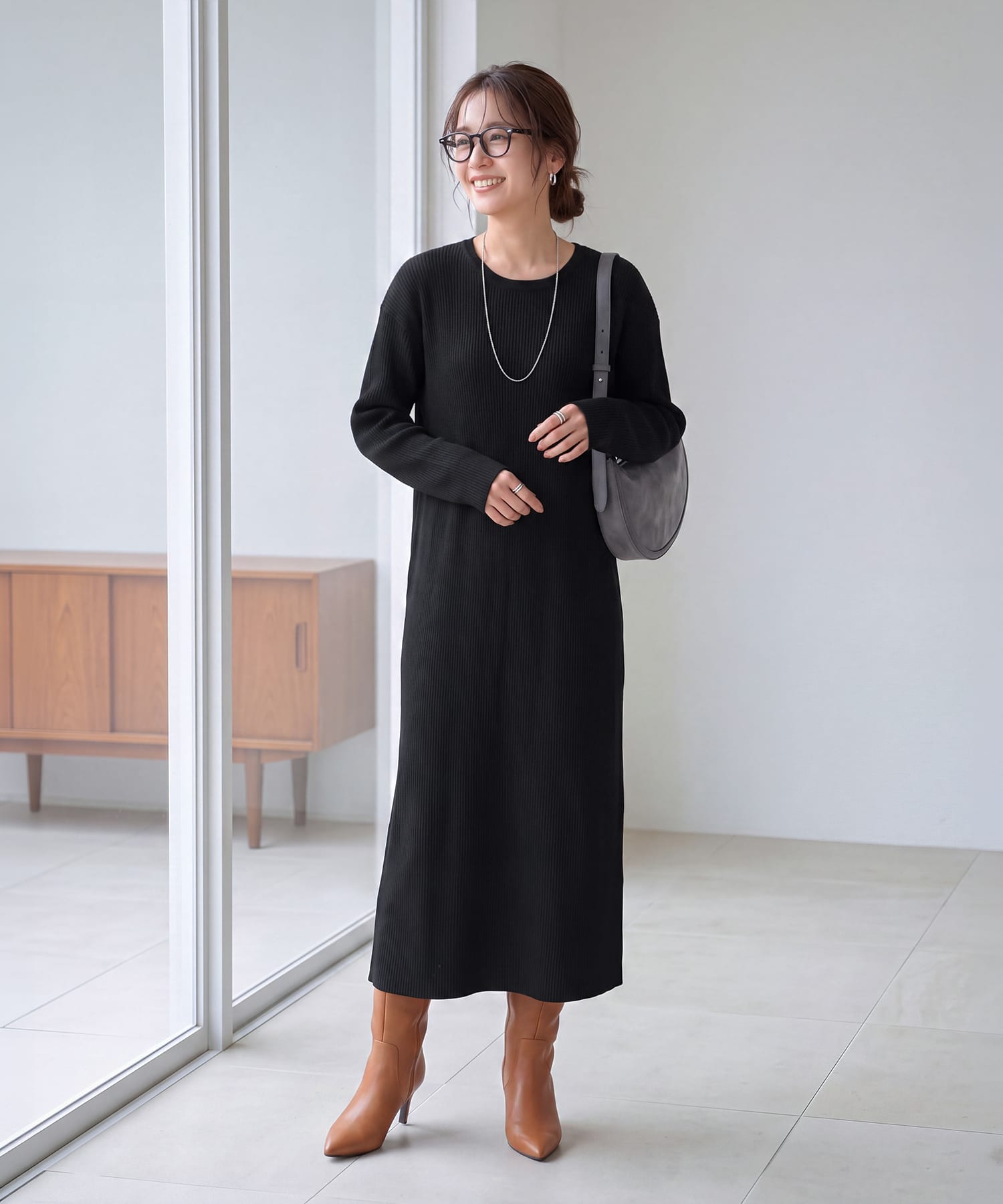 着用イメージ 166cm ブリックレッド 02サイズ