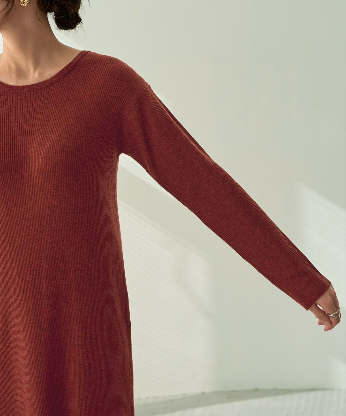 着用イメージ 166cm ブリックレッド 02サイズ