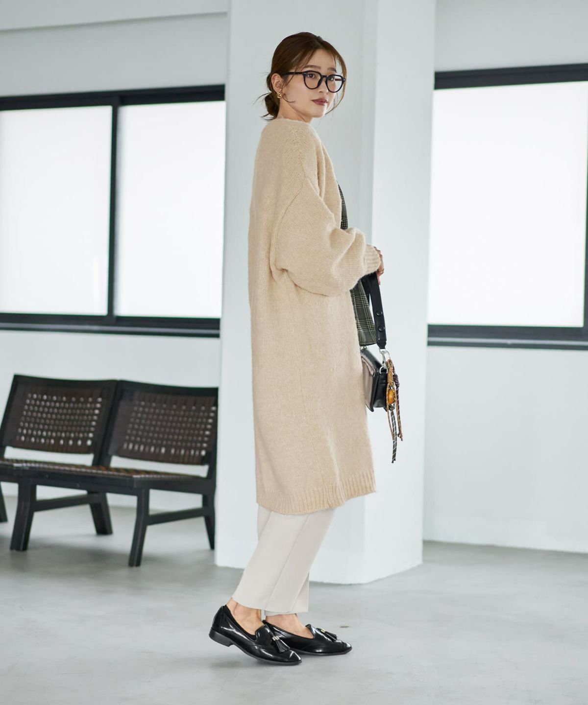 着用イメージ 166cm エクリュ